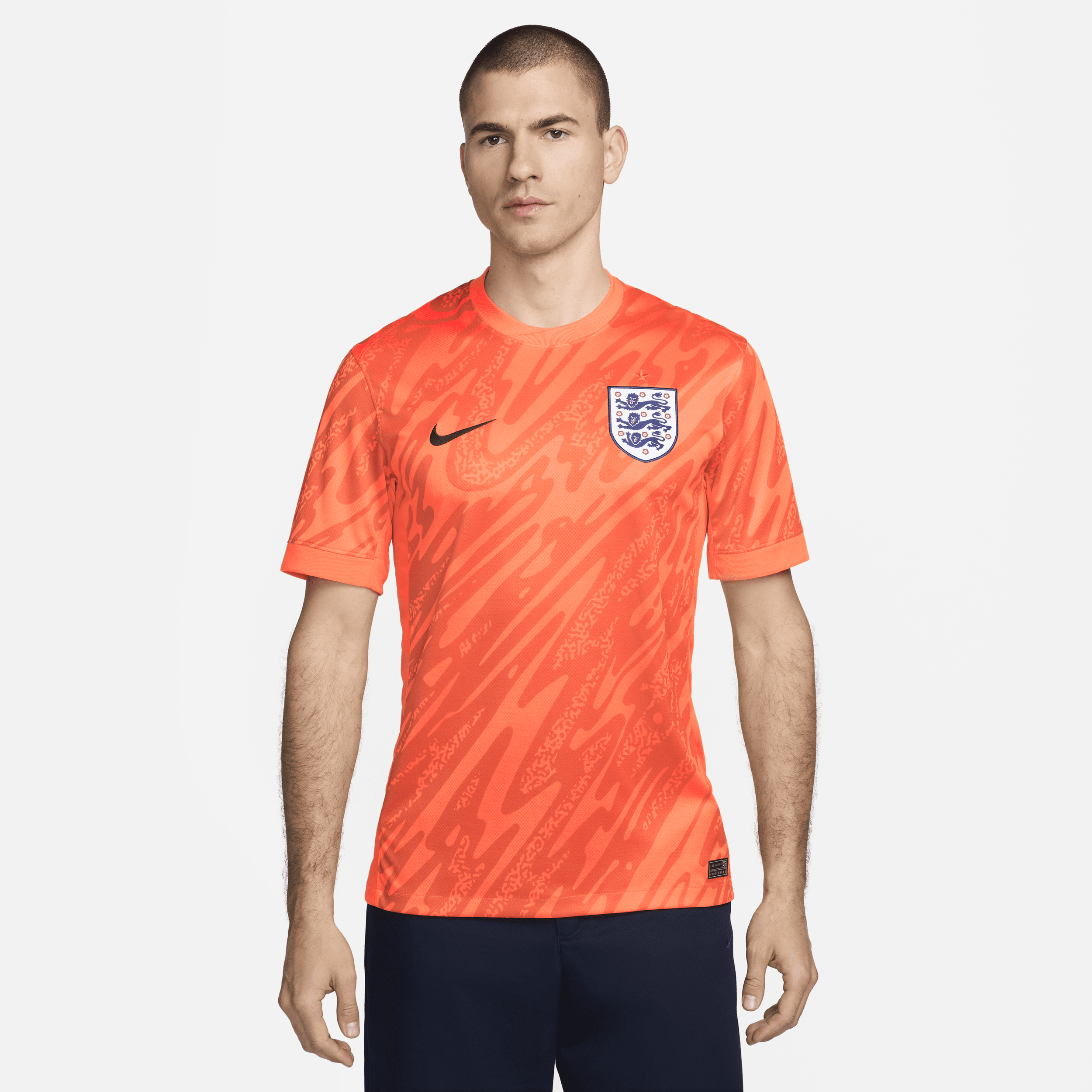 Maillot de foot à manches courtes replica Nike Dri-FIT Angleterre (Équipe masculine) 2024/25 Stadium Gardien de but pour homme - Orange