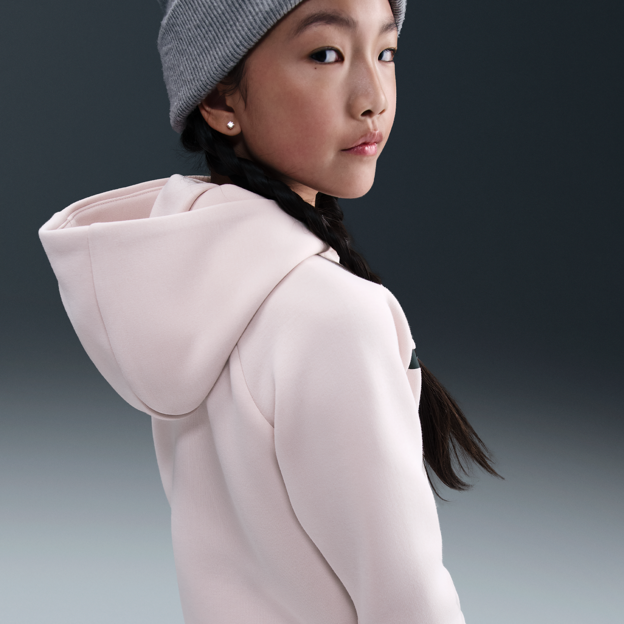 Thumbnail - Nike Tech Fleece-Hoodie mit durchgehendem Reißverschluss (Mädchen) - Pink