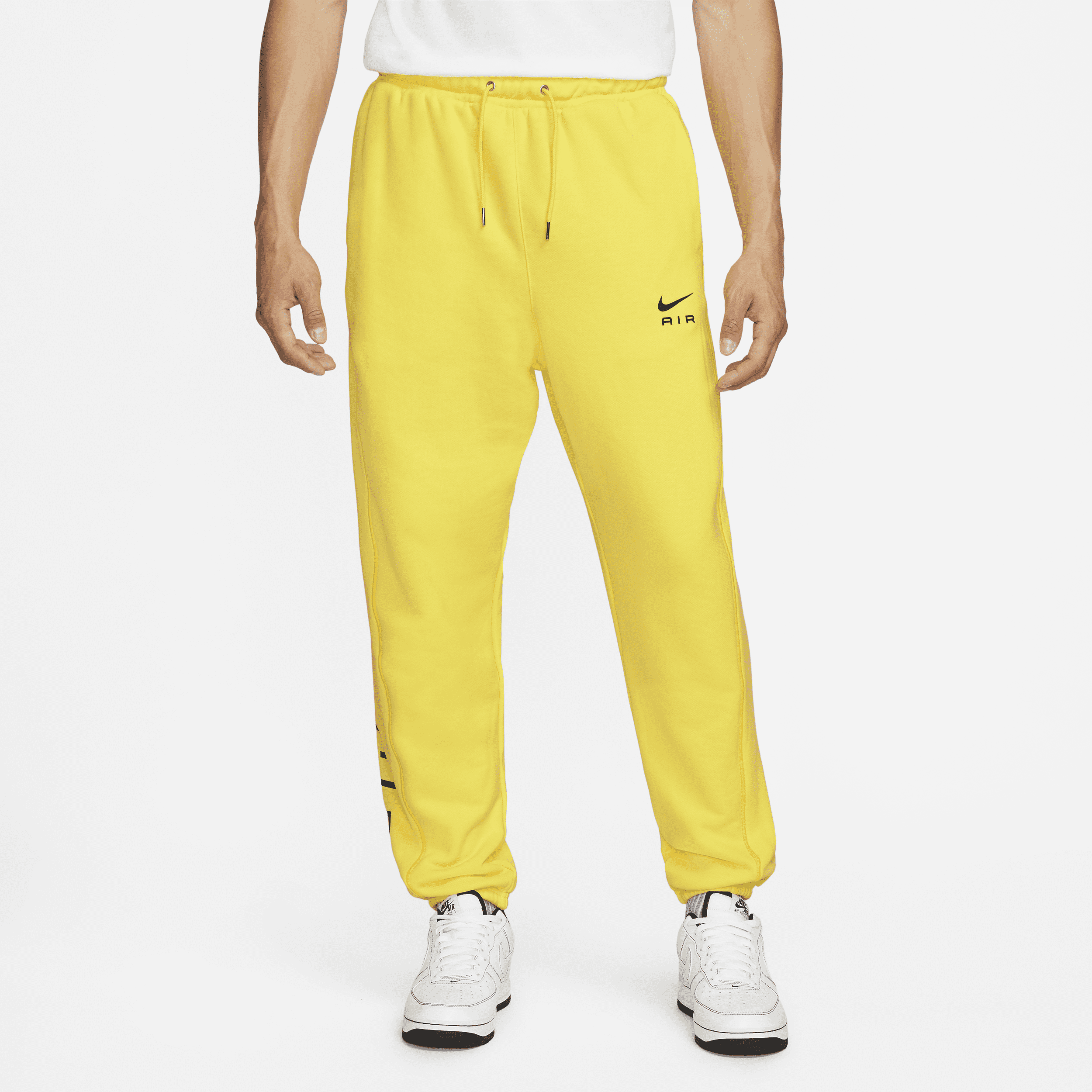 Męskie spodnie z dzianiny dresowej Nike Sportswear Air - Żółty