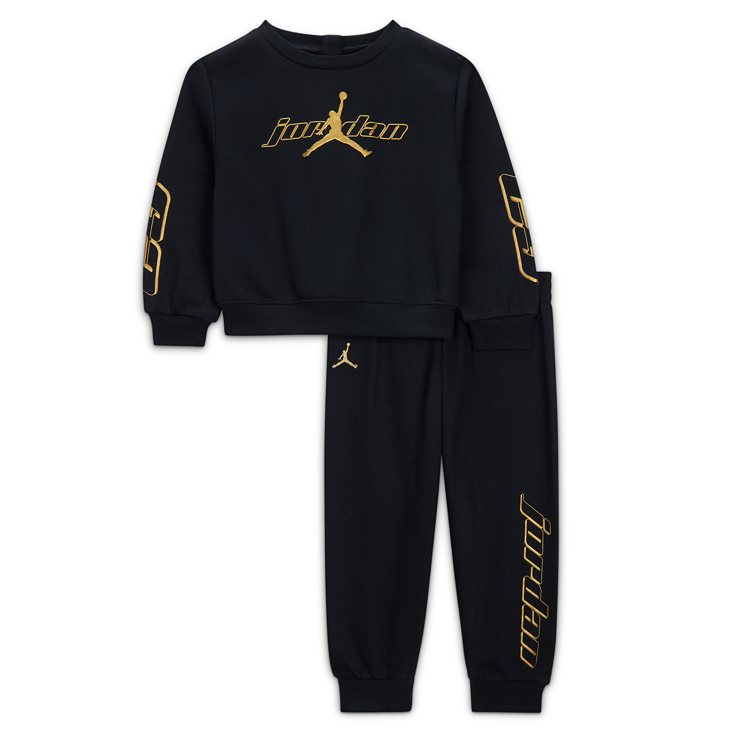 Completo in 2 pezzi con maglia a girocollo in fleece Jordan Mountainside – Bebè (12-24 mesi) - Nero