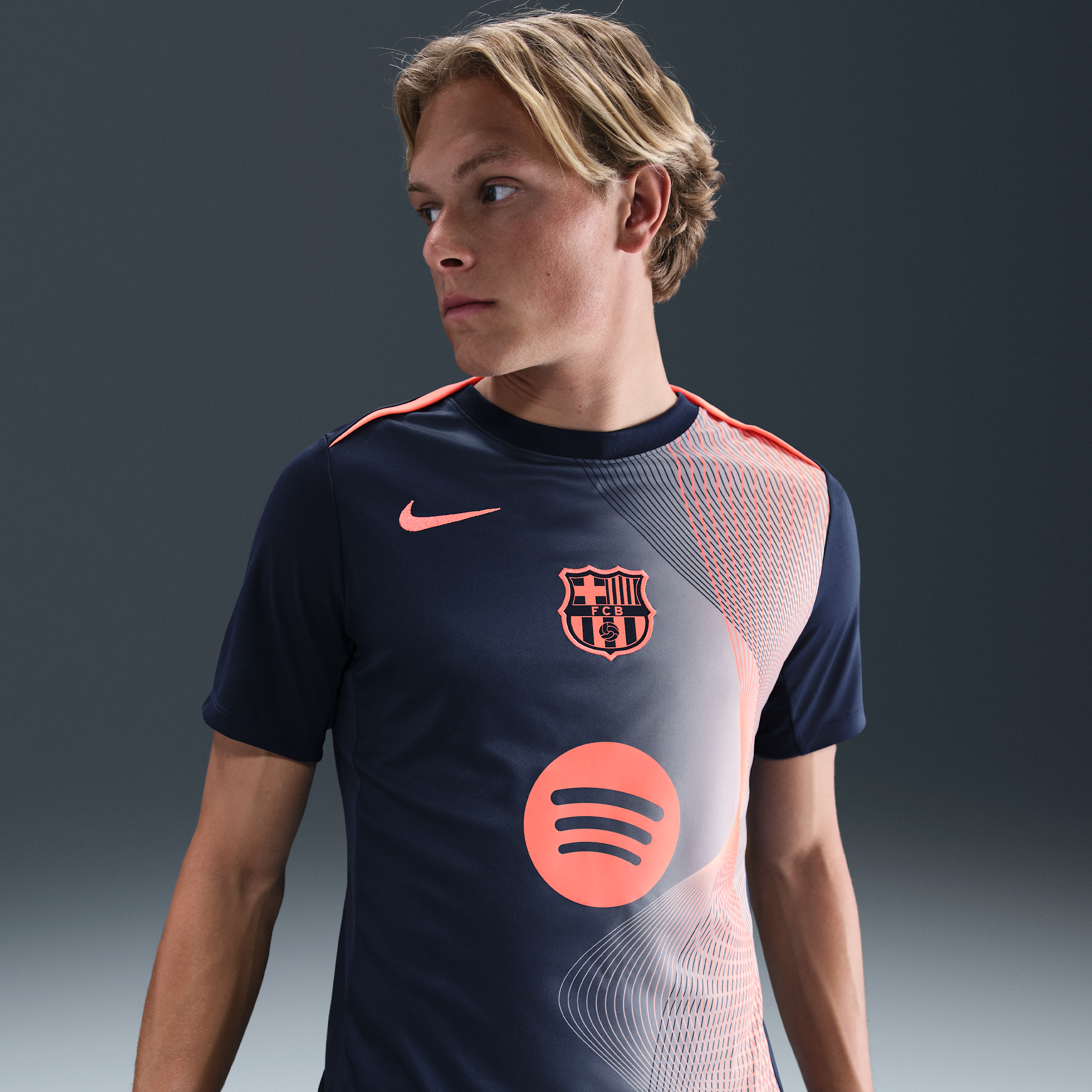 Nike FC Barcelona Academy Pro Derde  Dri-FIT warming-uptop voor heren - Blauw