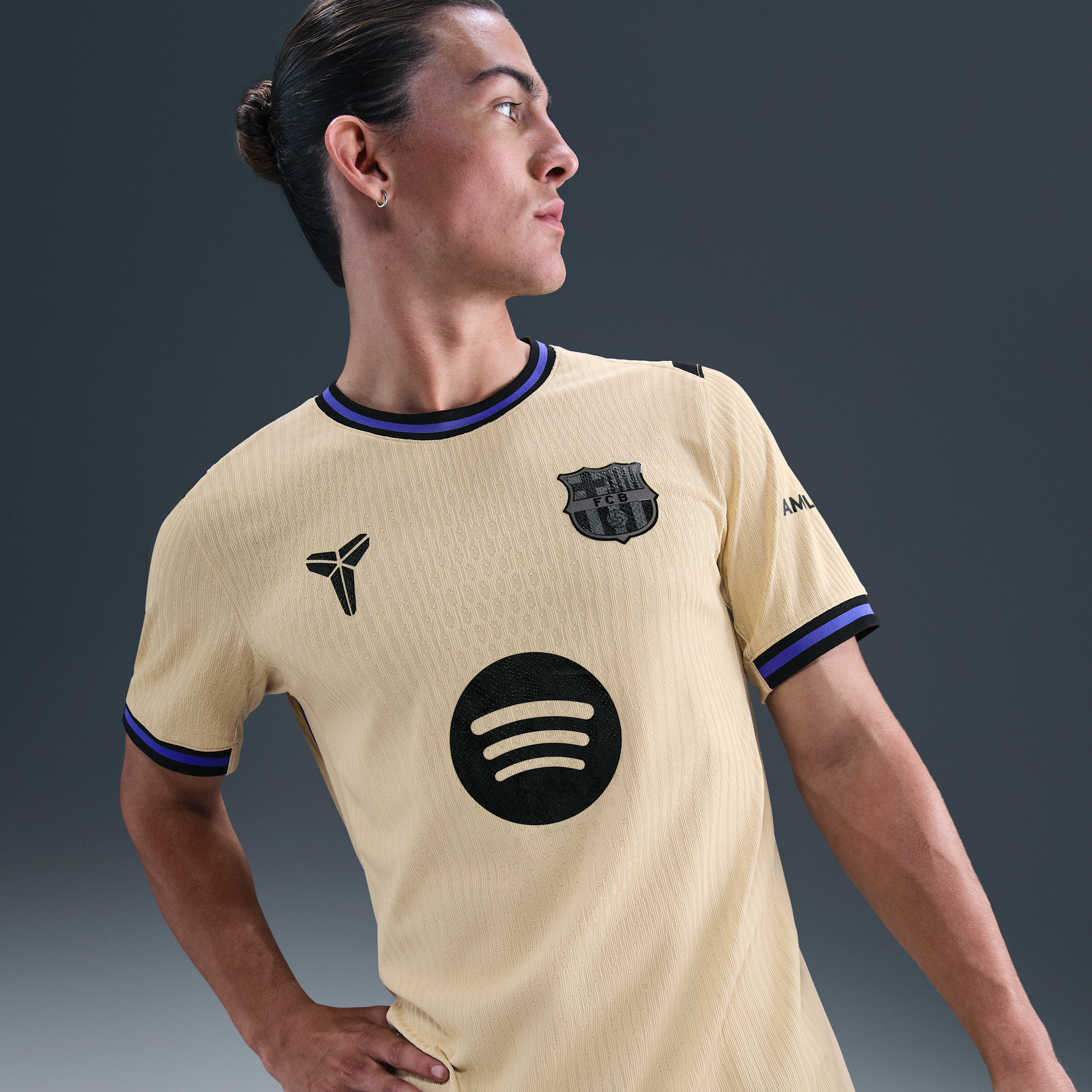 F.C. Barcelona 2025/26 Match Away Men's Kobe Dri-FIT ADV Football Authentic Shirt - Brown - Polyester