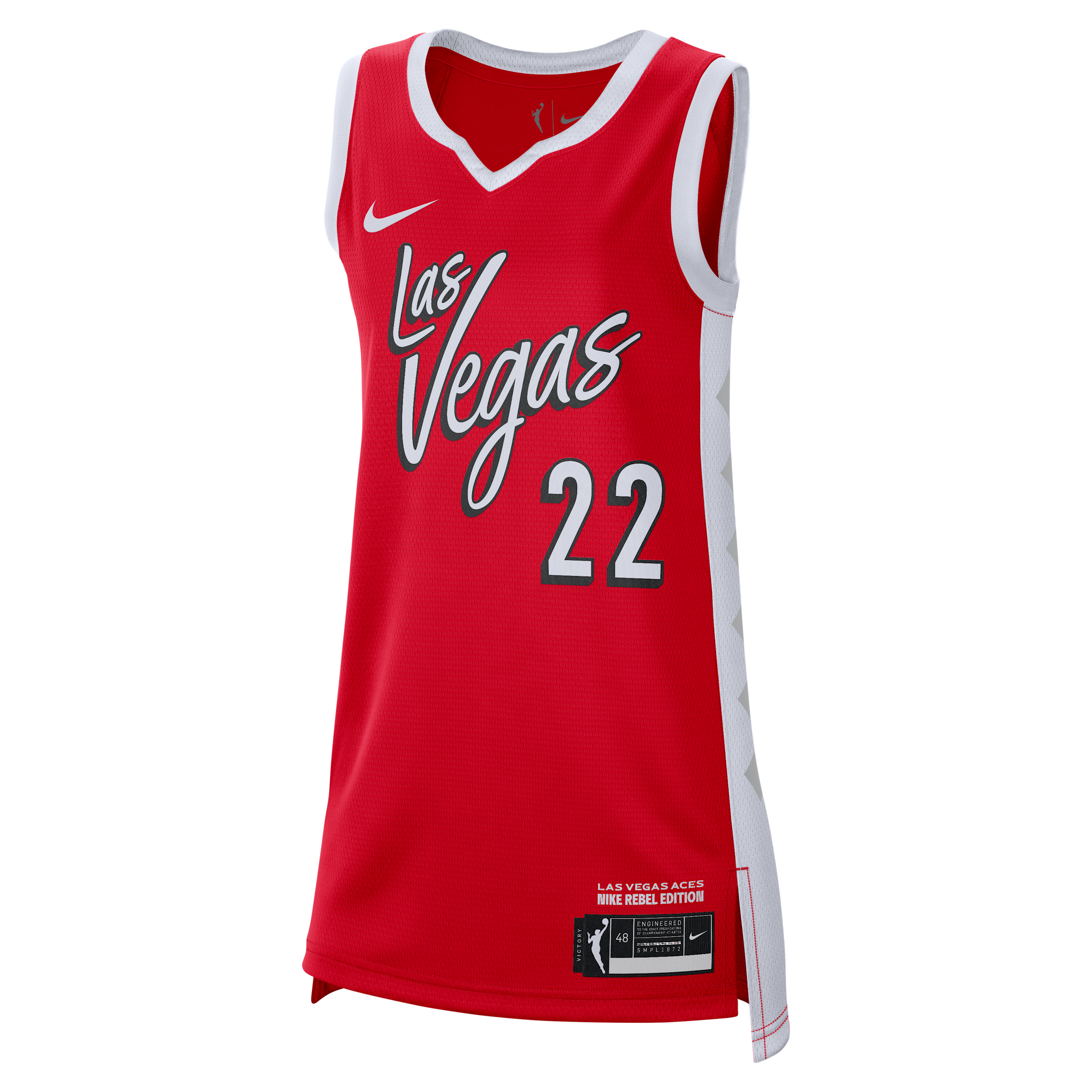 A'ja Wilson Las Vegas Aces 2026 Rebel Edition-Nike Dri-FIT WNBA Rebel-spillertrøje - rød