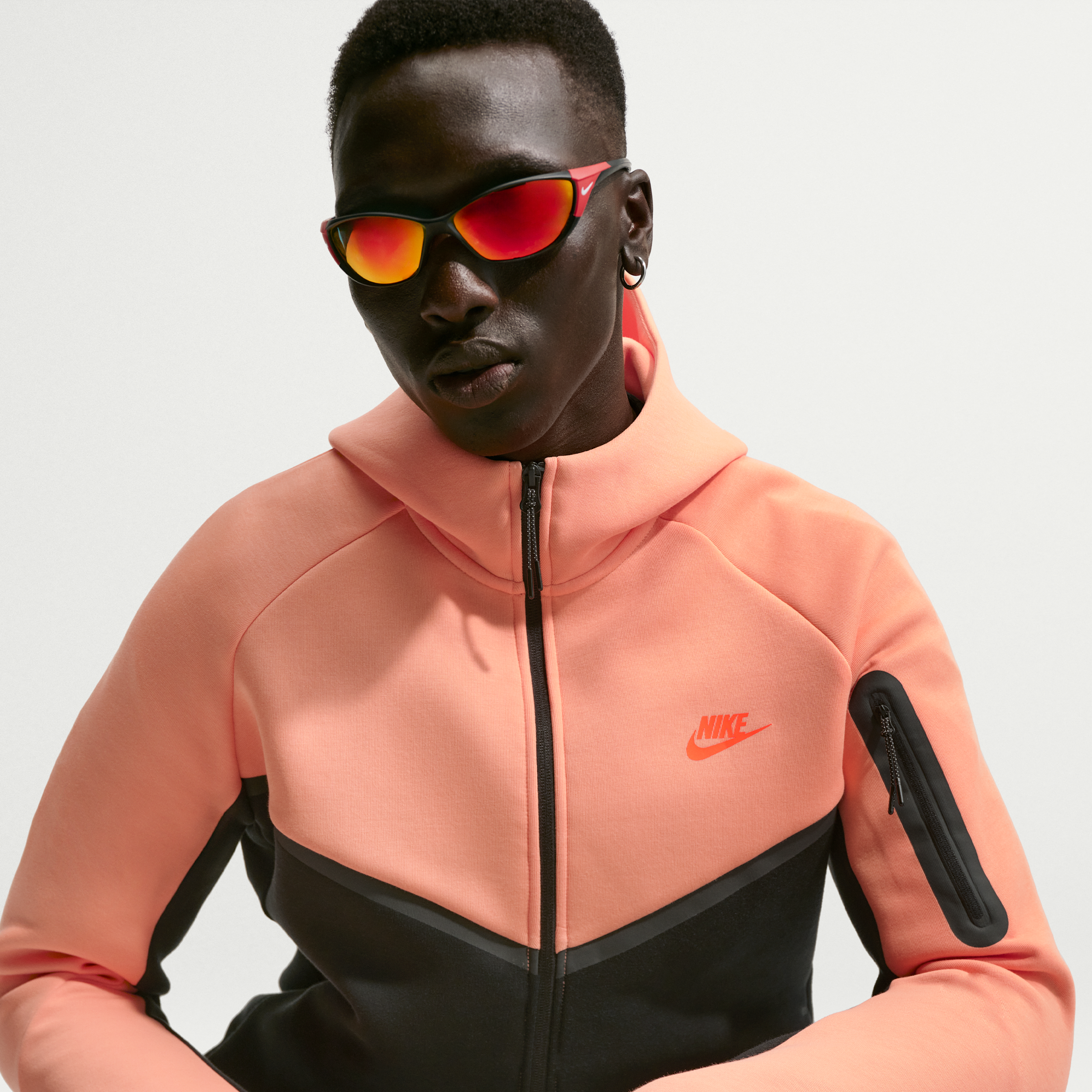 Thumbnail - Nike Tech Windrunner-Jacke aus Fleece mit durchgehendem Reißverschluss (Herren) - Orange