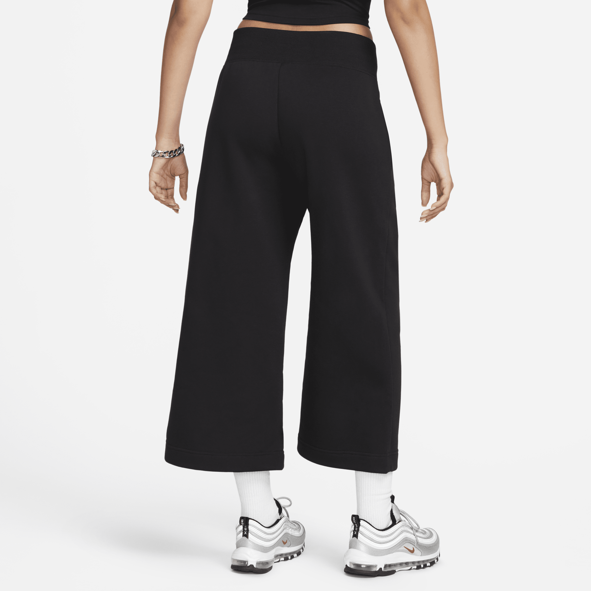 Nike Sportswear Phoenix Fleece korte joggingbroek met hoge taille voor dames Zwart