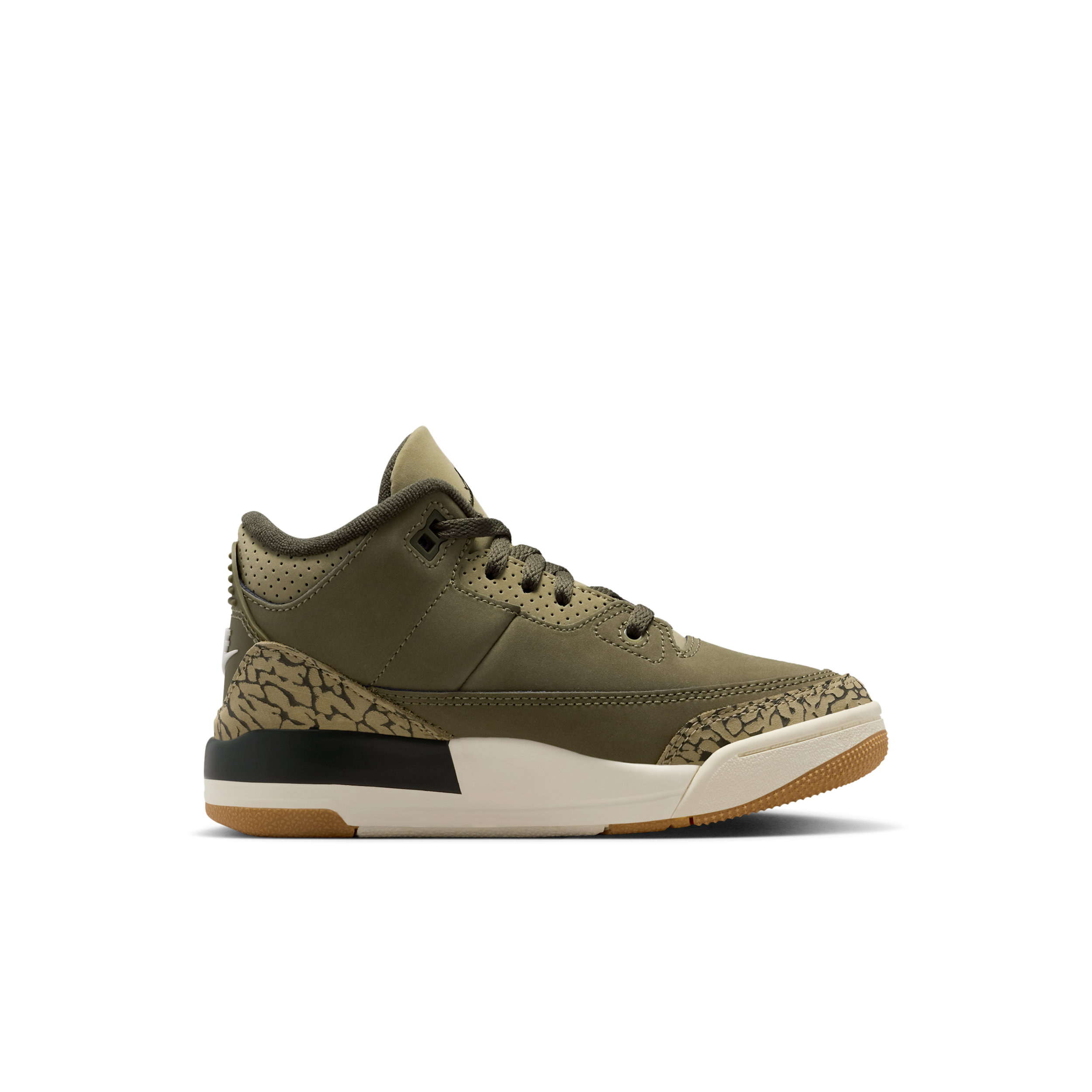 Thumbnail - Jordan 3 Retro "Medium Olive" Schuh (kleine Kinder) - Grün