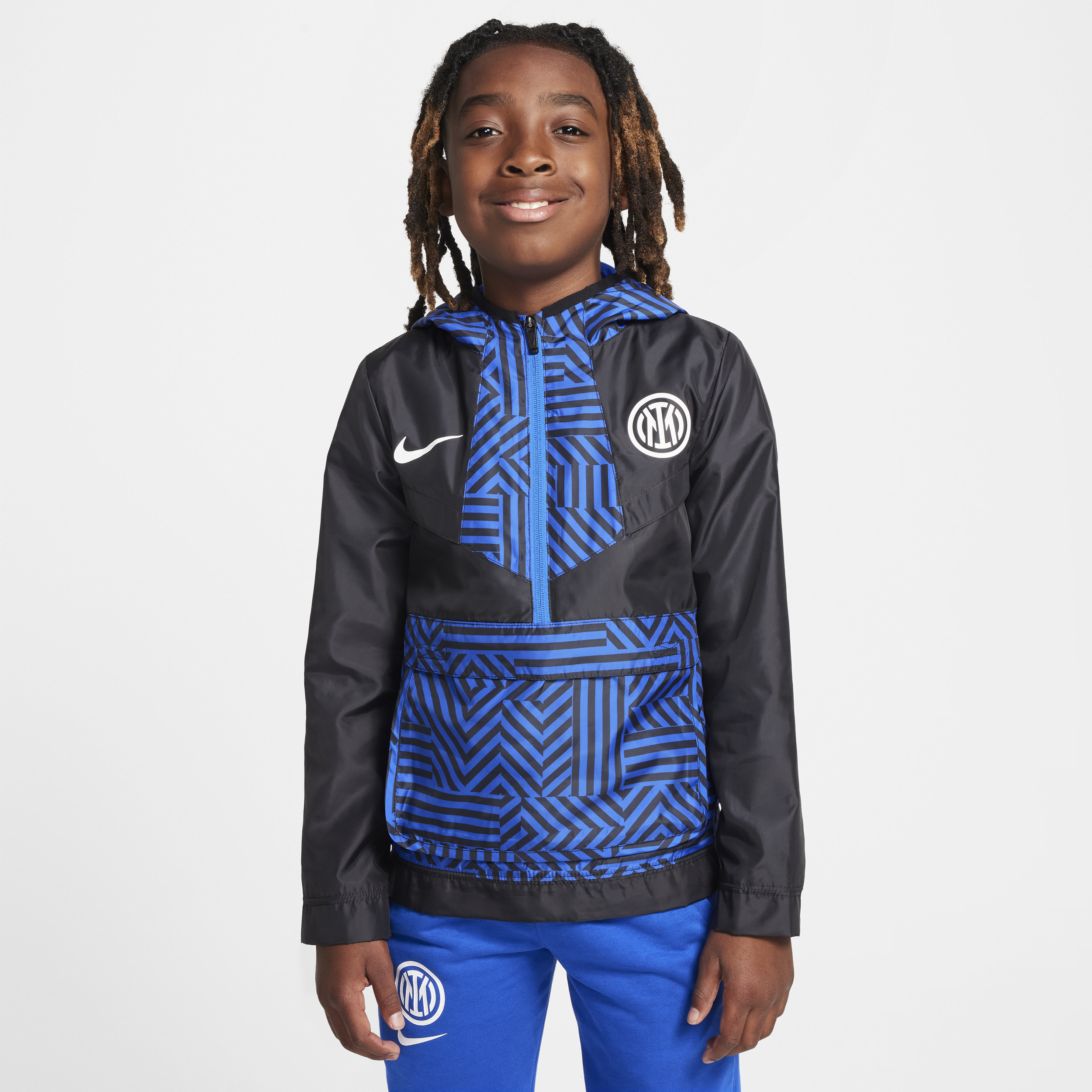Veste anorak Nike Football Inter Milan Amplify Windrunner Domicile pour ado (garçon) - Noir