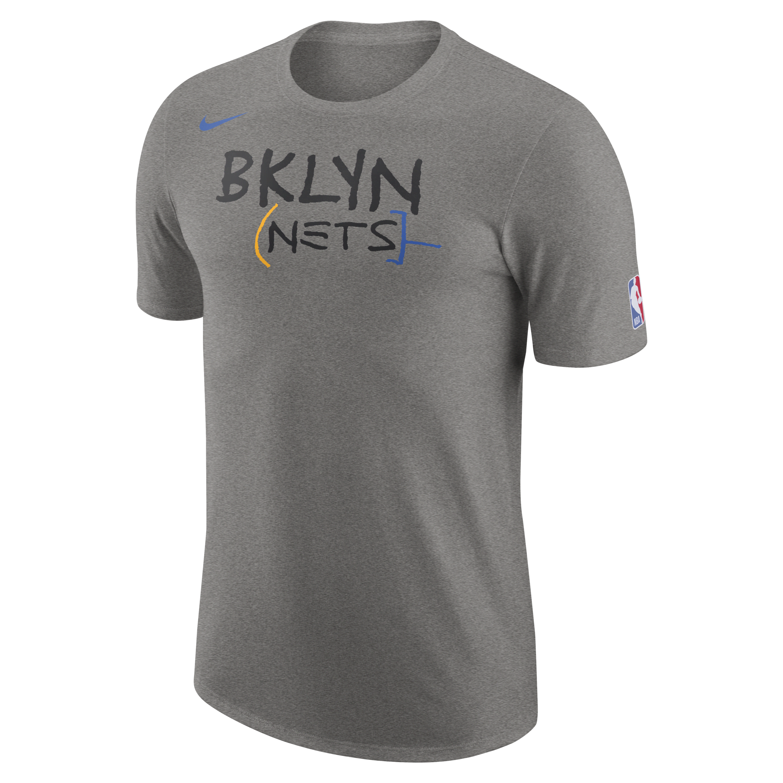 Męski T-shirt z logo Nike NBA Brooklyn Nets City Edition - Szary