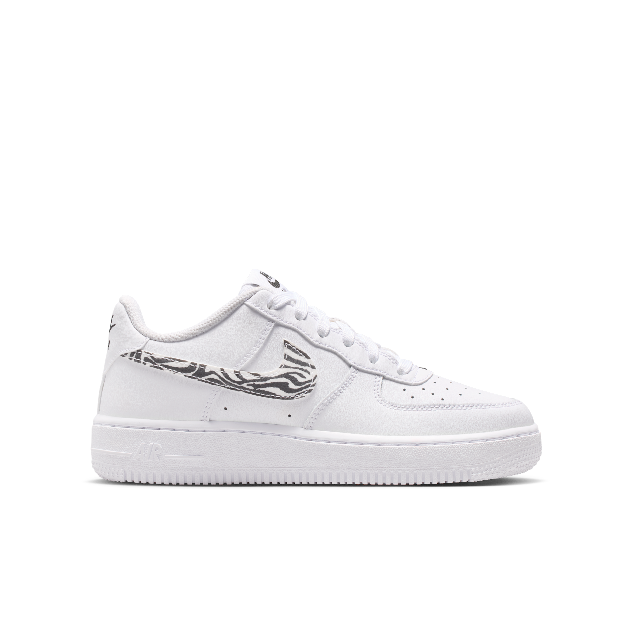 Nike Air Force 1 'GS 'Zebra Swoosh' | White | Kid's Size 5 - IV5823-100