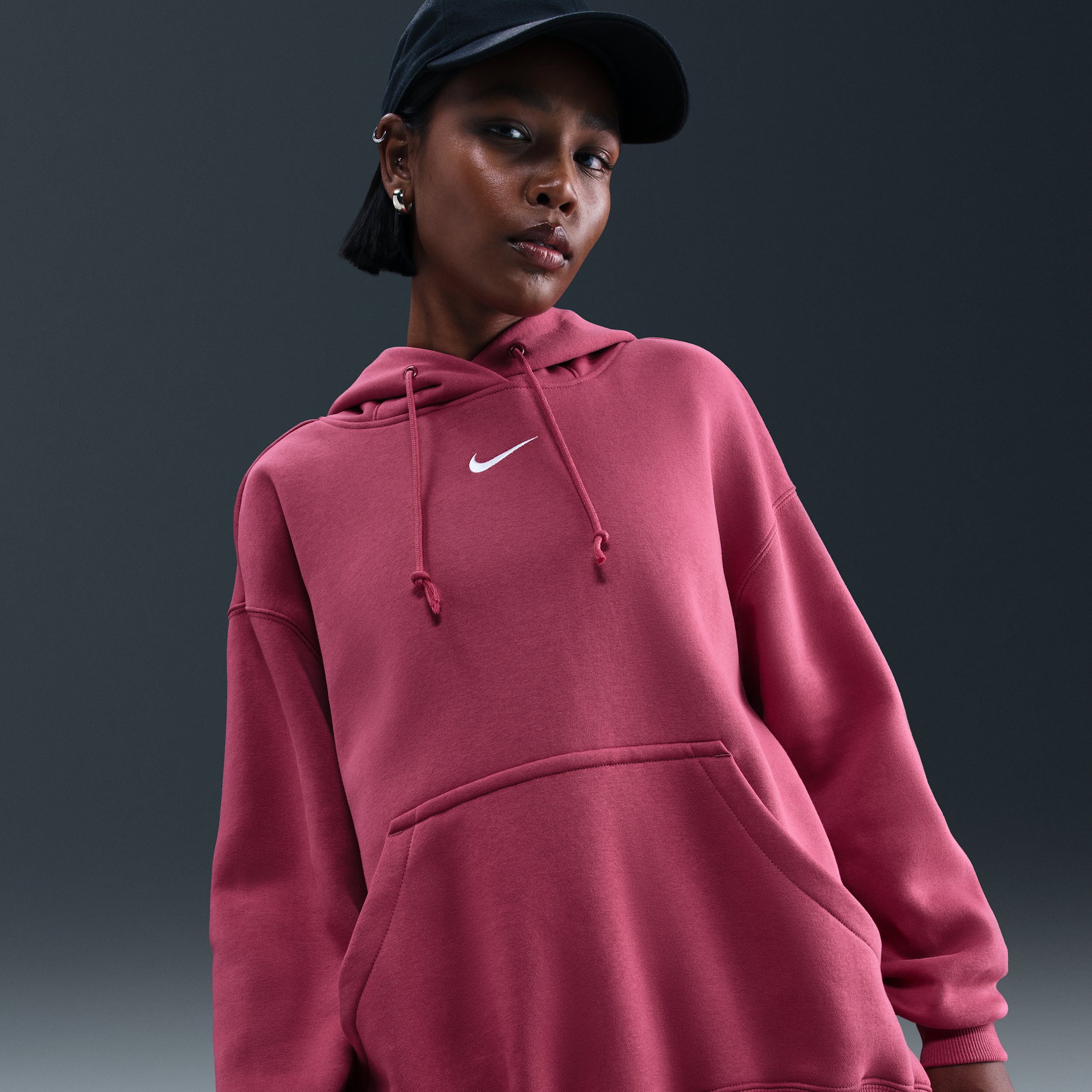 Thumbnail - Nike Phoenix Fleece Oversize-Hoodie für Damen - Lila