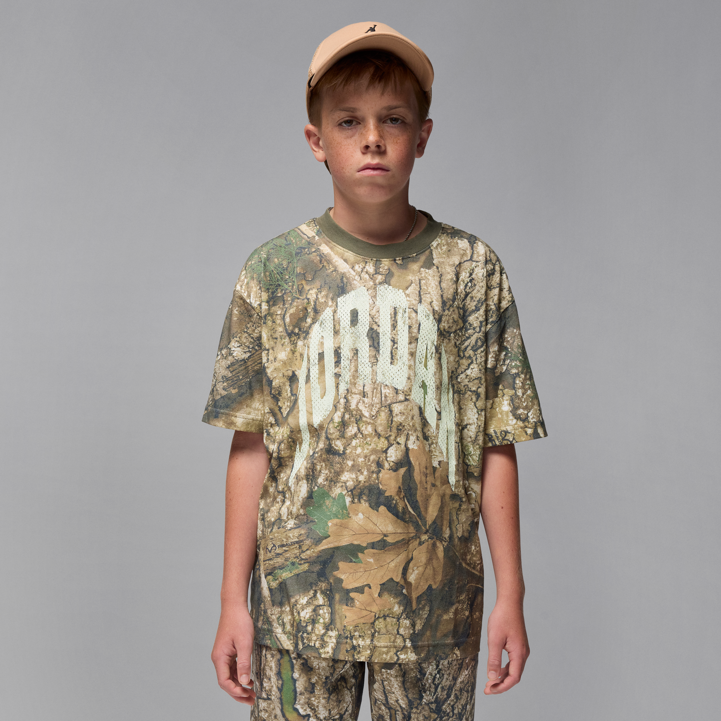 Jordan MVP T-shirt met verweerd tekstlogo voor kids - Groen