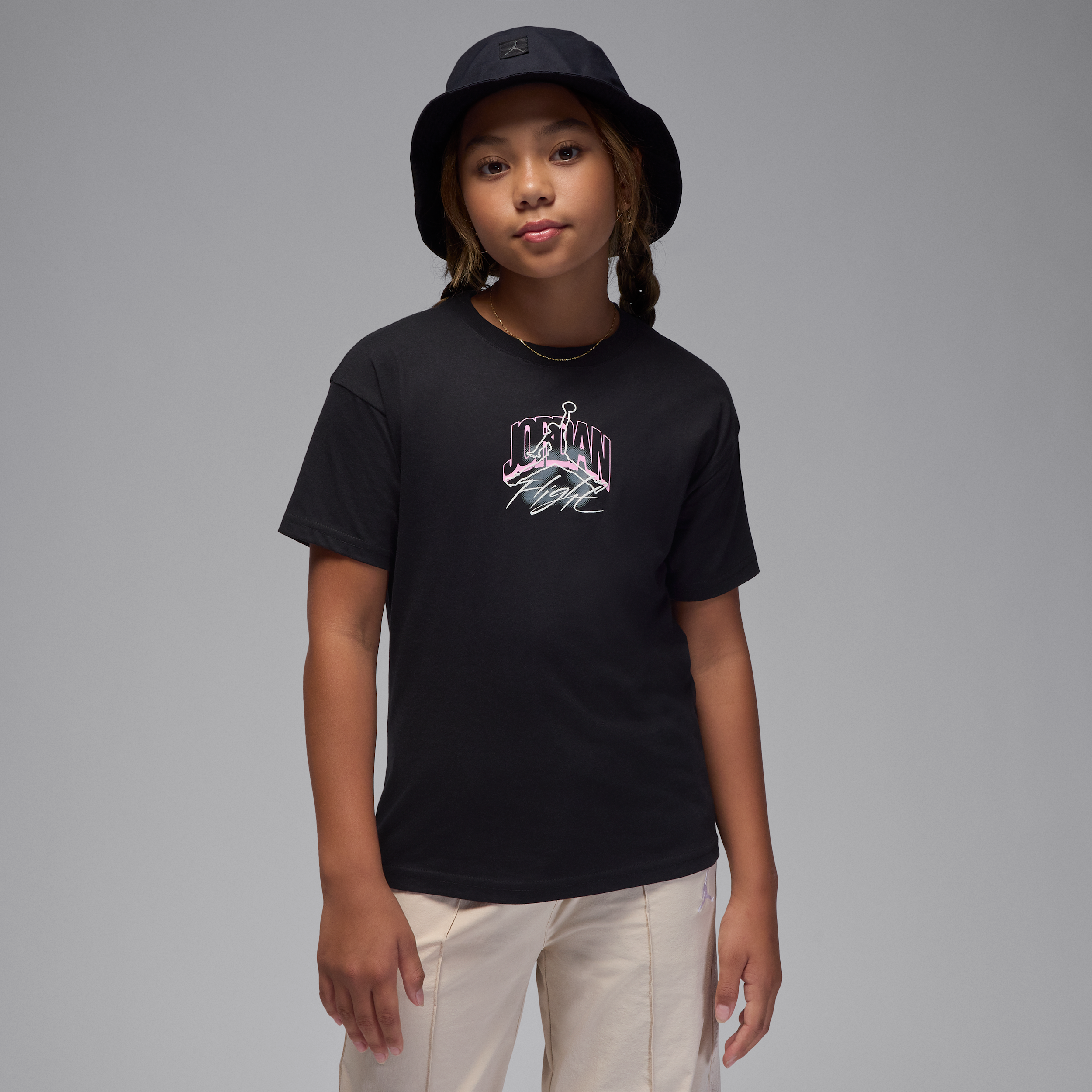 Jordan T-shirt met gestretchte graphic voor kids - Zwart