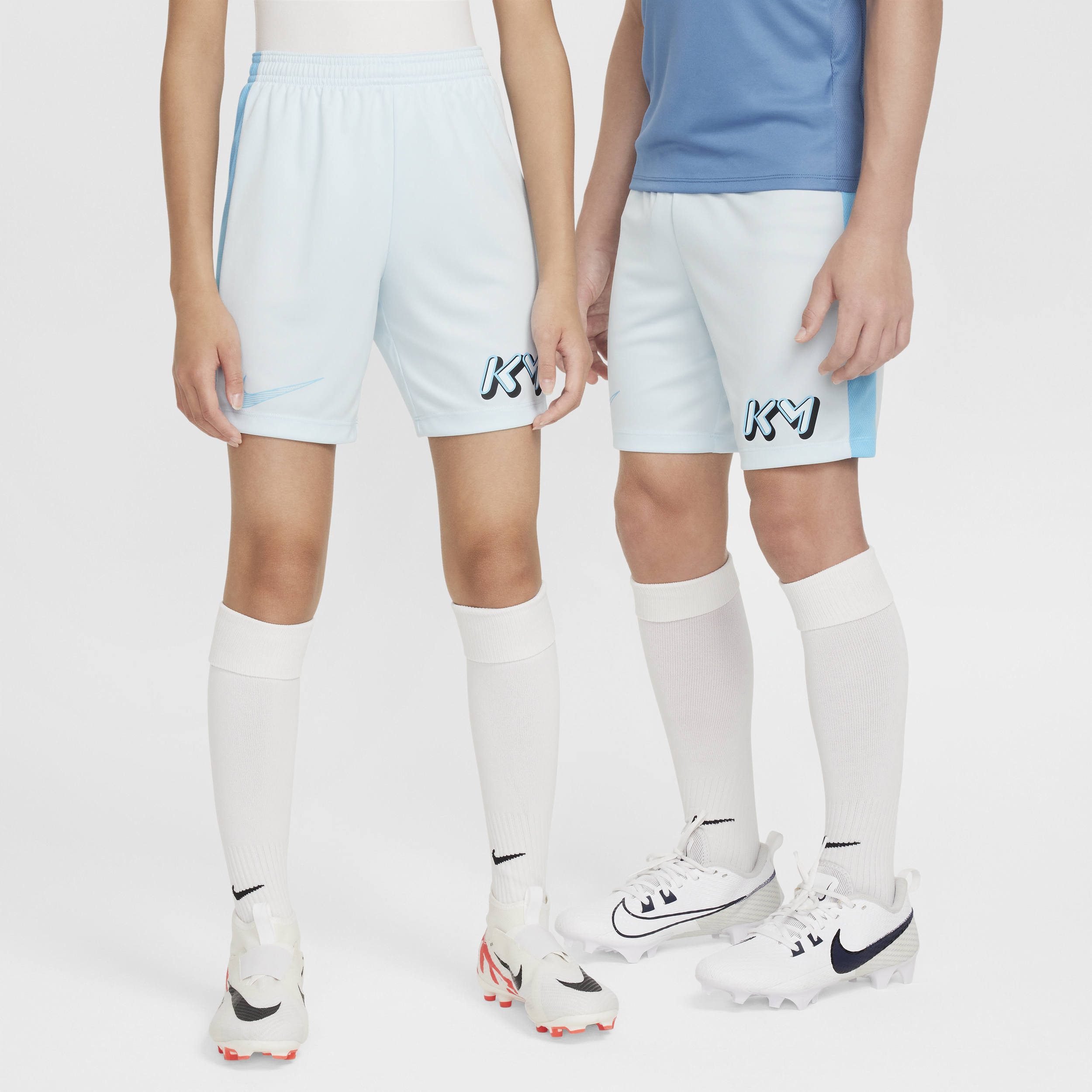 Short de foot Dri-FIT Academy Kylian Mbappé pour ado - Bleu