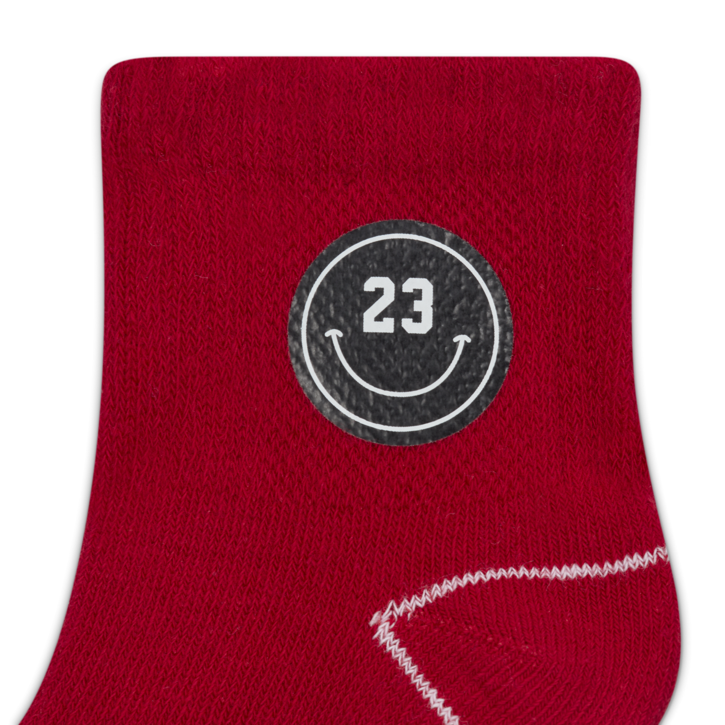 Jordan Icon Patches sokken met anti-slip voor baby's (0-9 maanden 3 paar) Rood