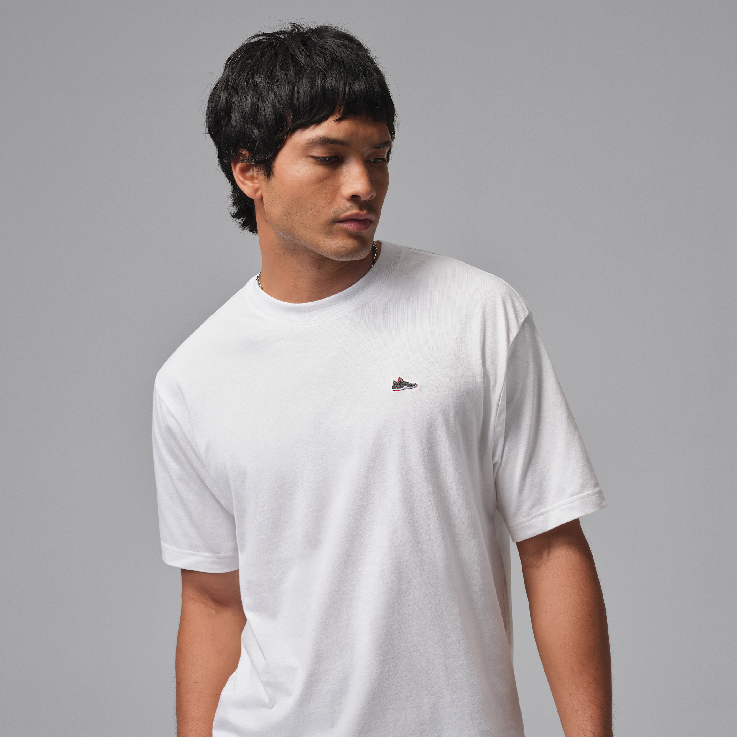 T-shirt con patch sneaker Jordan – Uomo - Bianco