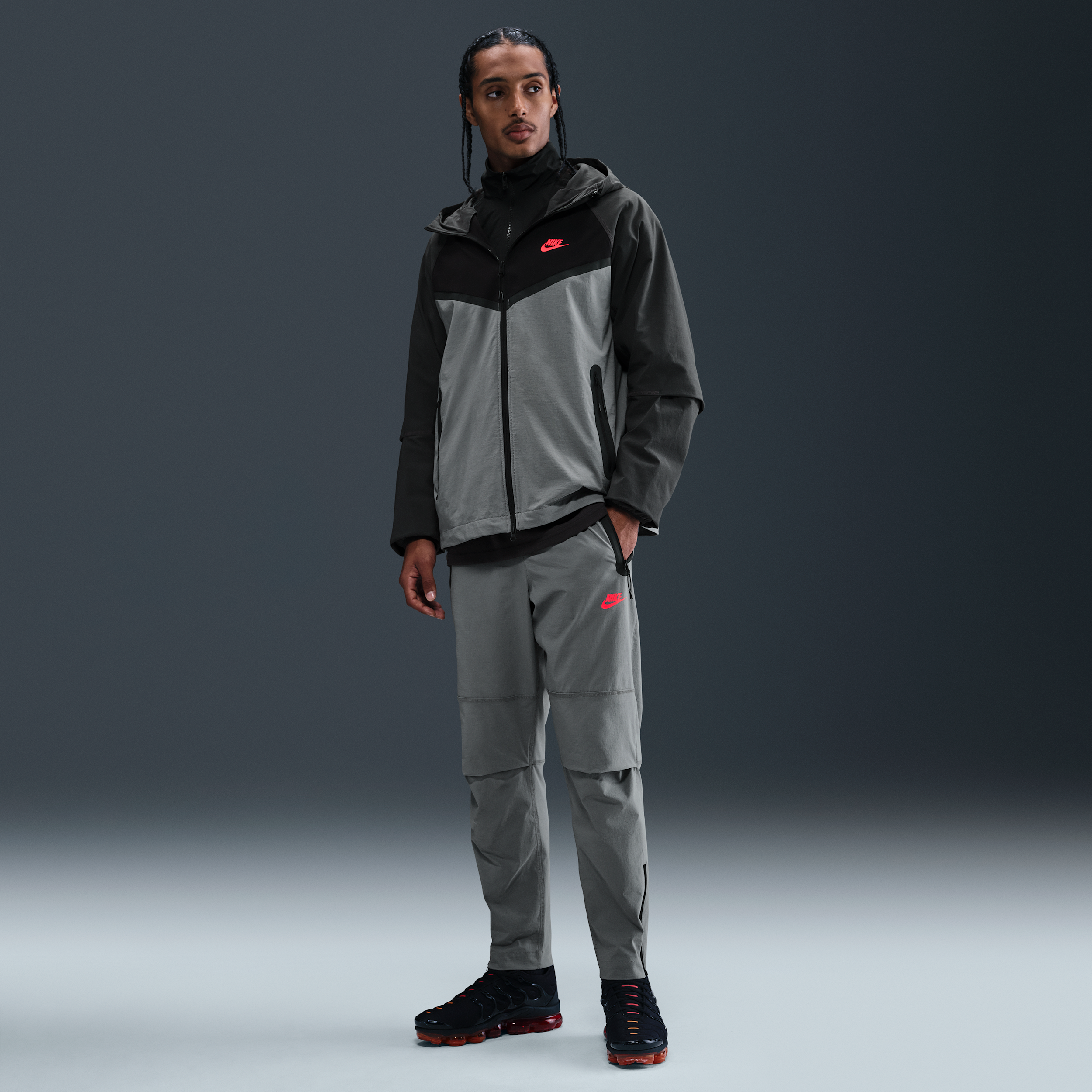 Thumbnail - Nike Tech Webhose mit offenem Saum (Herren) - Grau