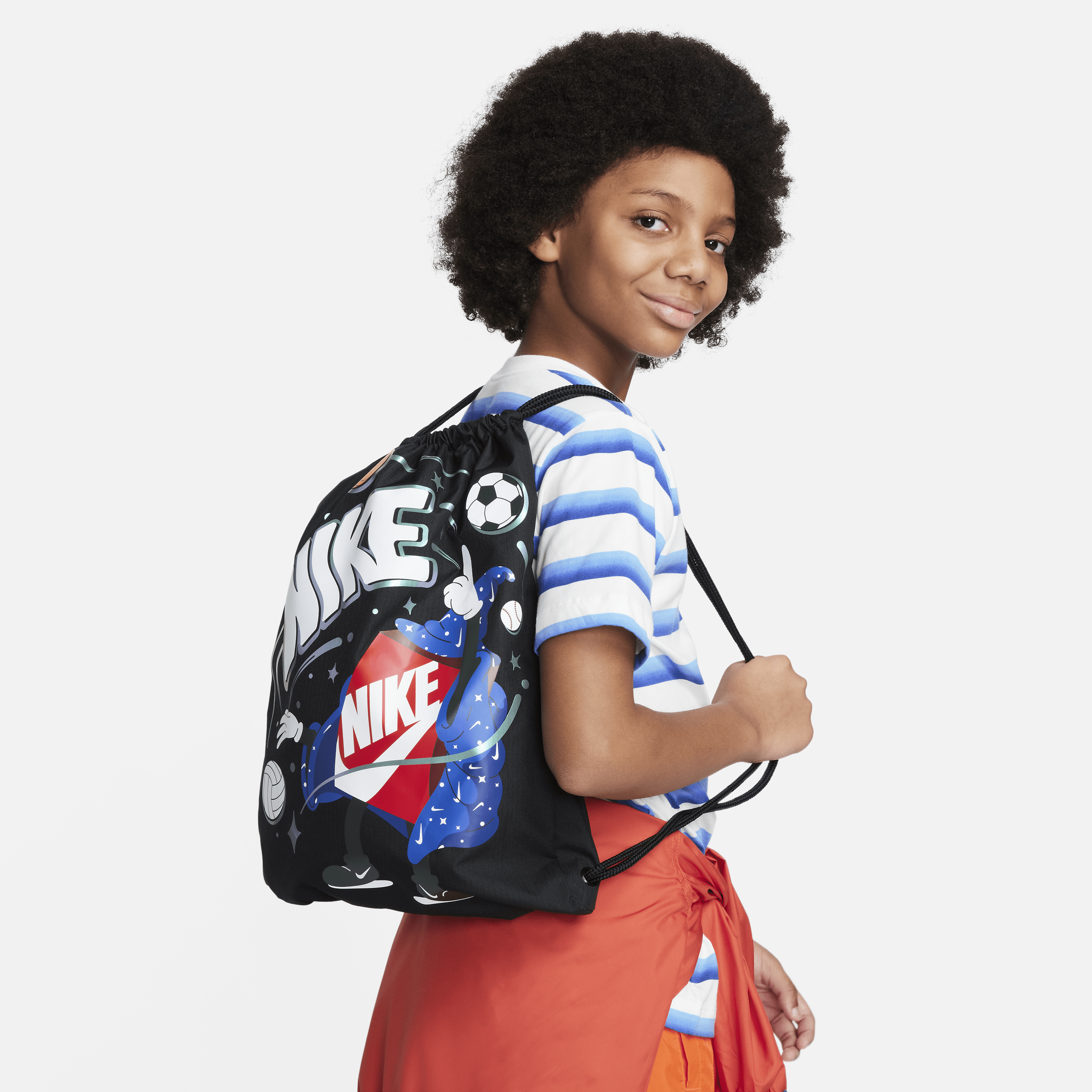 Nike Tas met trekkoord voor kids (12 liter) Zwart