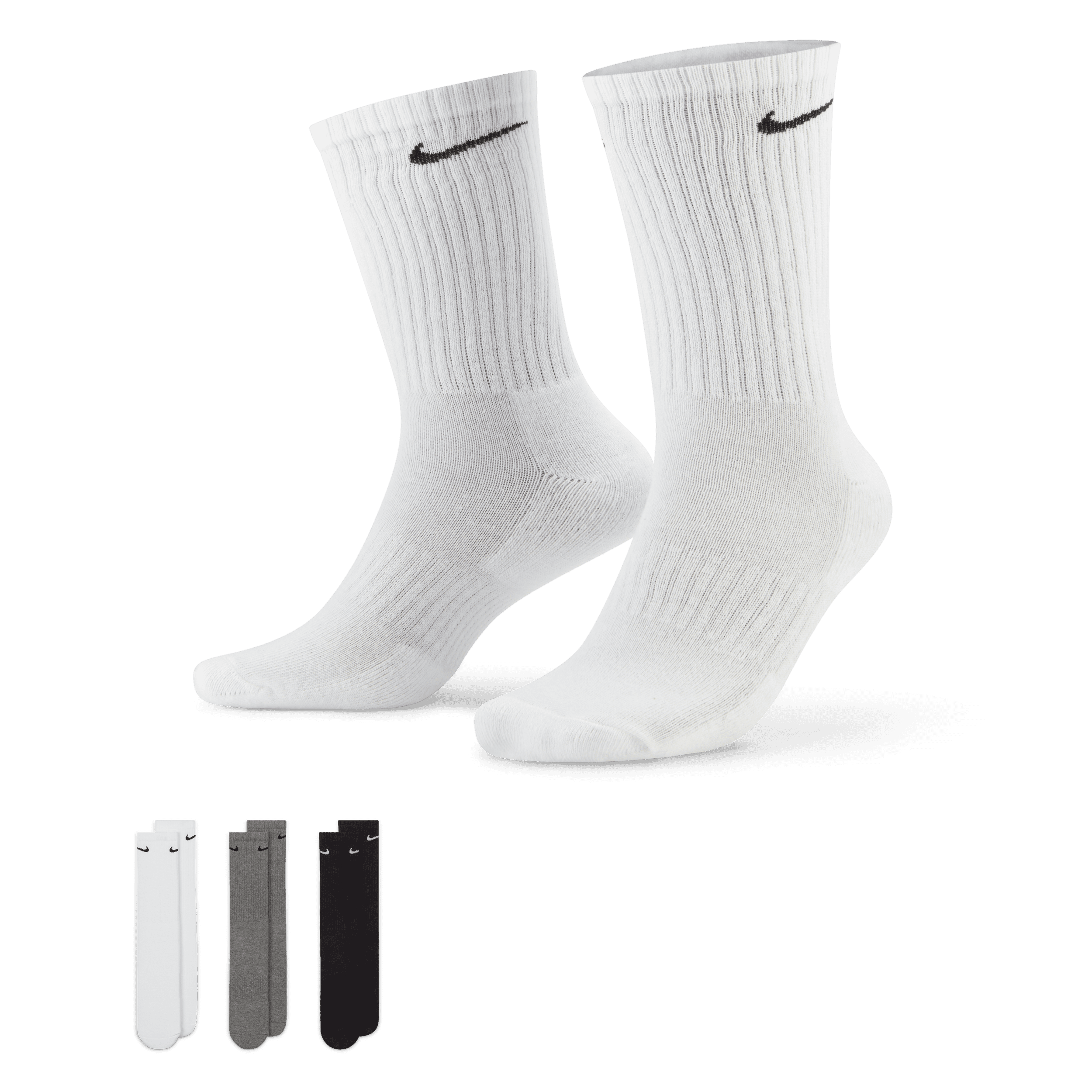 Chaussettes de training mi-mollet Nike Everyday Cushioned (3 paires) - Multicolore