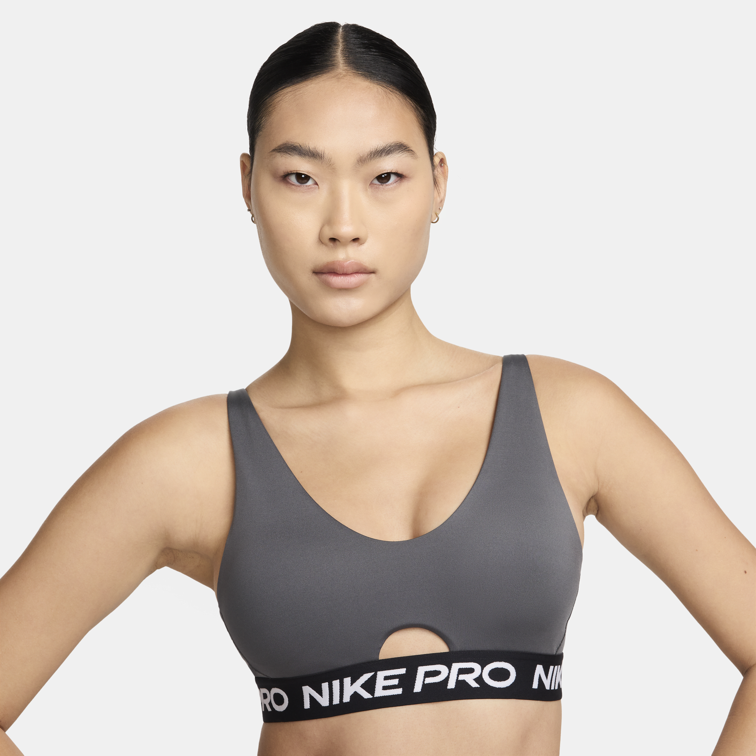 Nike Indy Plunge padded sport-bh met medium ondersteuning Grijs