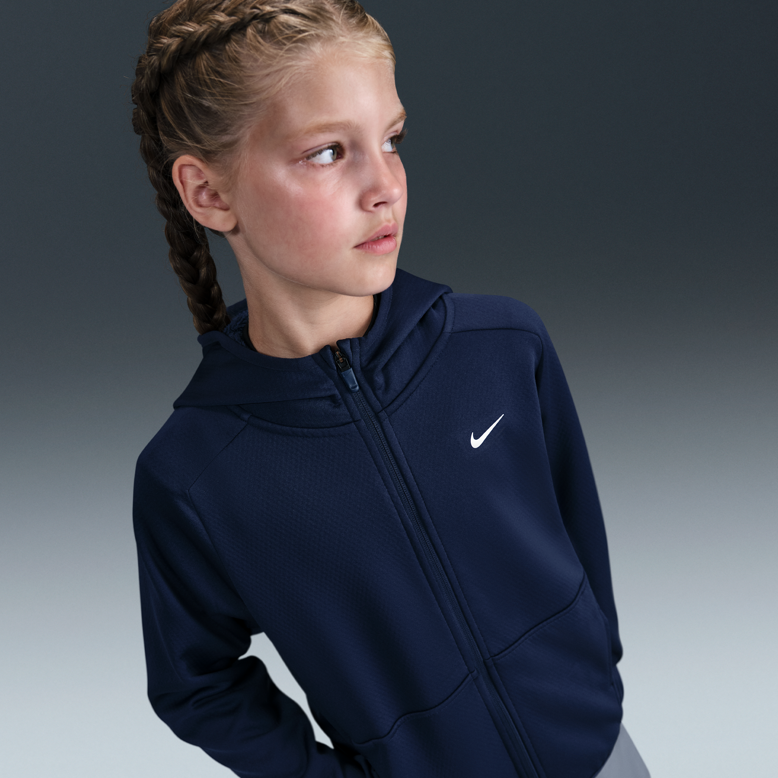 Thumbnail - Nike Therma-FIT winterfester Trainings-Hoodie (ältere Kinder) - Blau