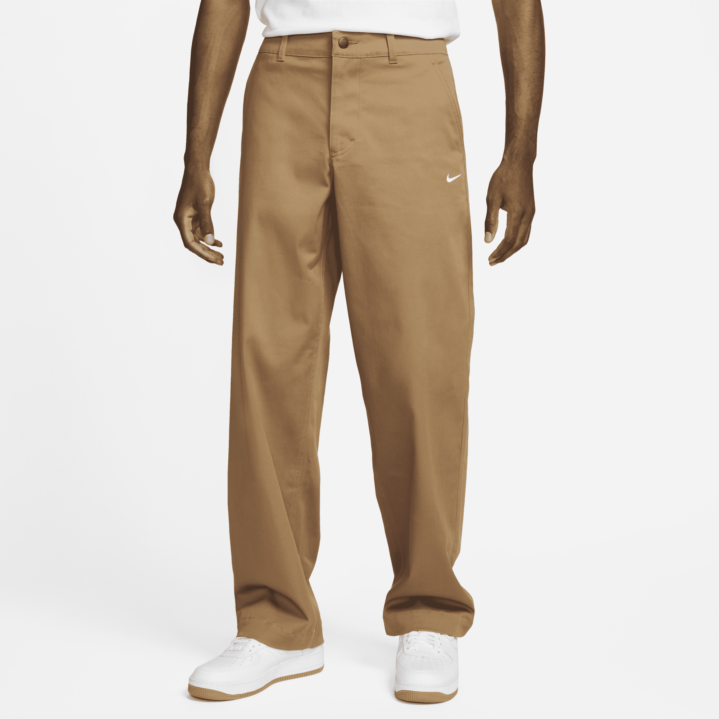 Męskie bawełniane spodnie chino bez podszewki Nike Life - Brązowy