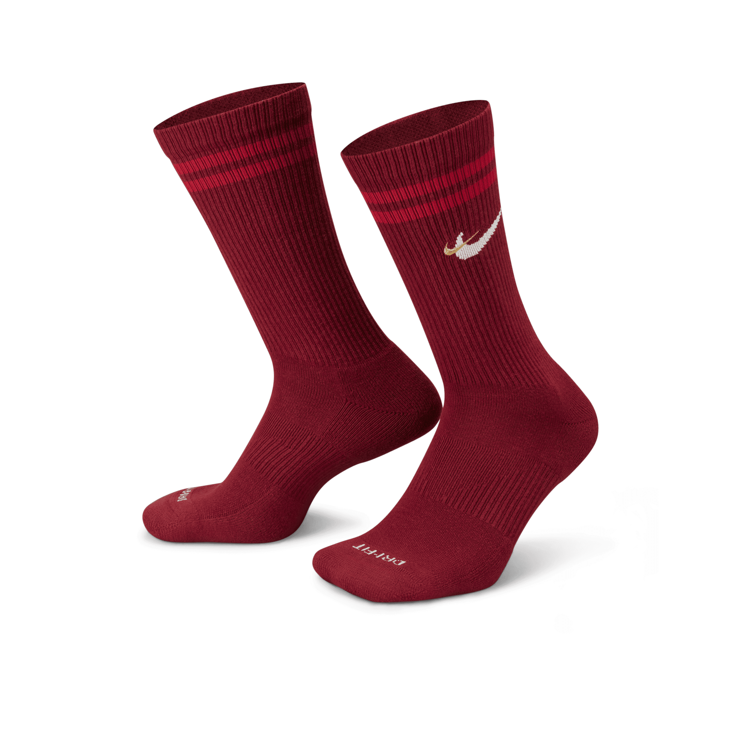 Klasyczne skarpety Nike Everyday Plus Force Cushioned - Czerwony