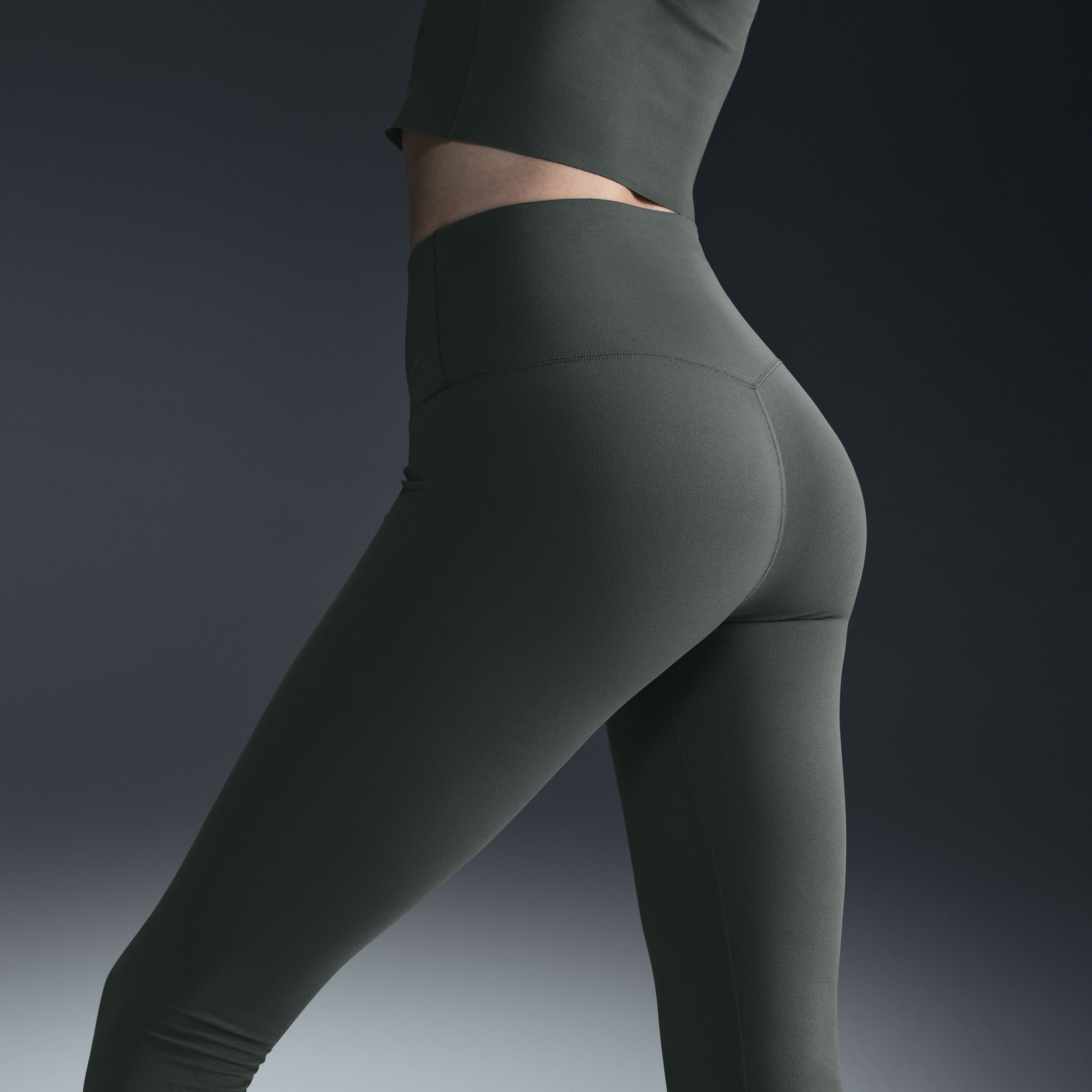 Legging taille haute à maintien léger et coupe longue Nike Zenvy pour femme - Vert