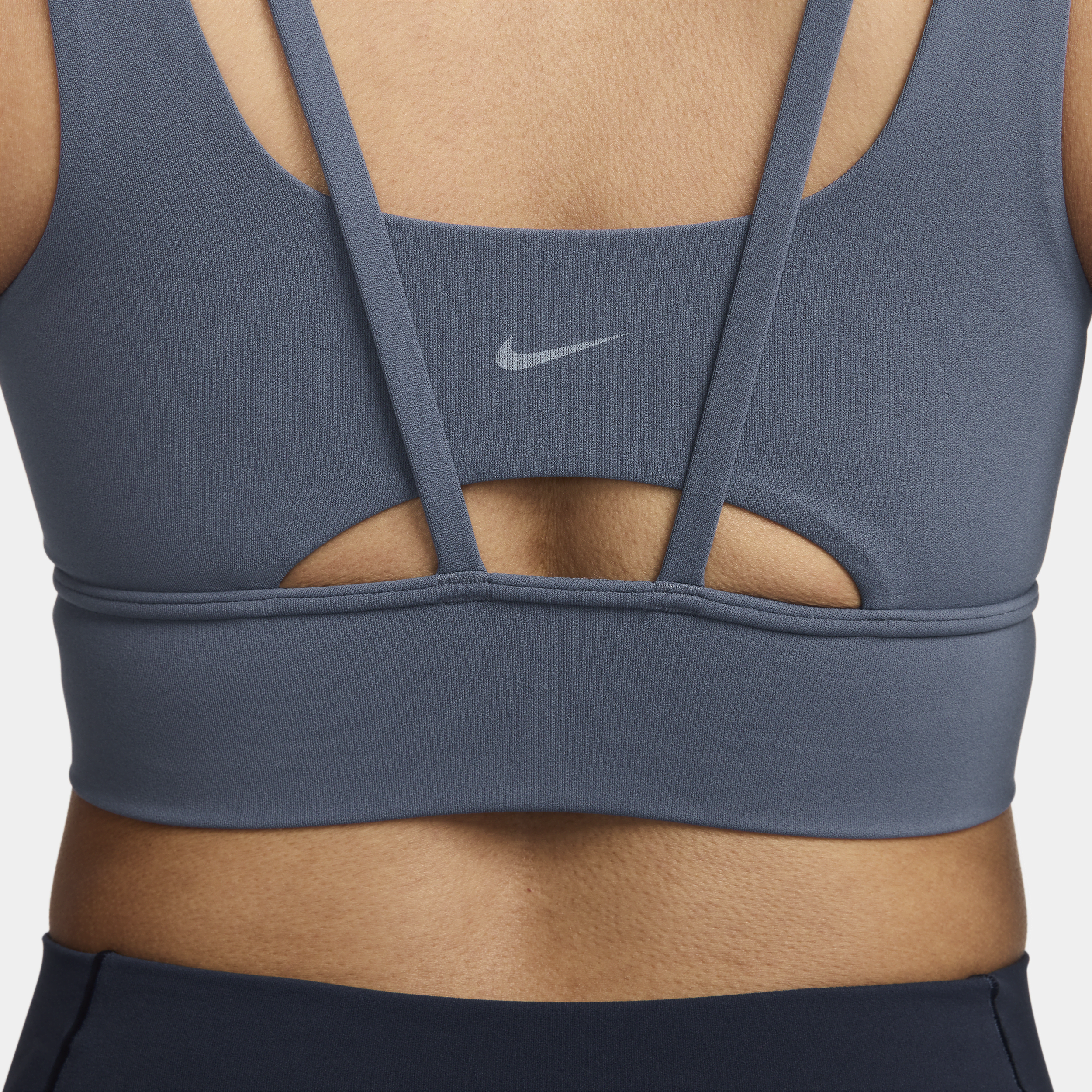Nike Zenvy lange sport-bh met vulling en medium ondersteuning Blauw