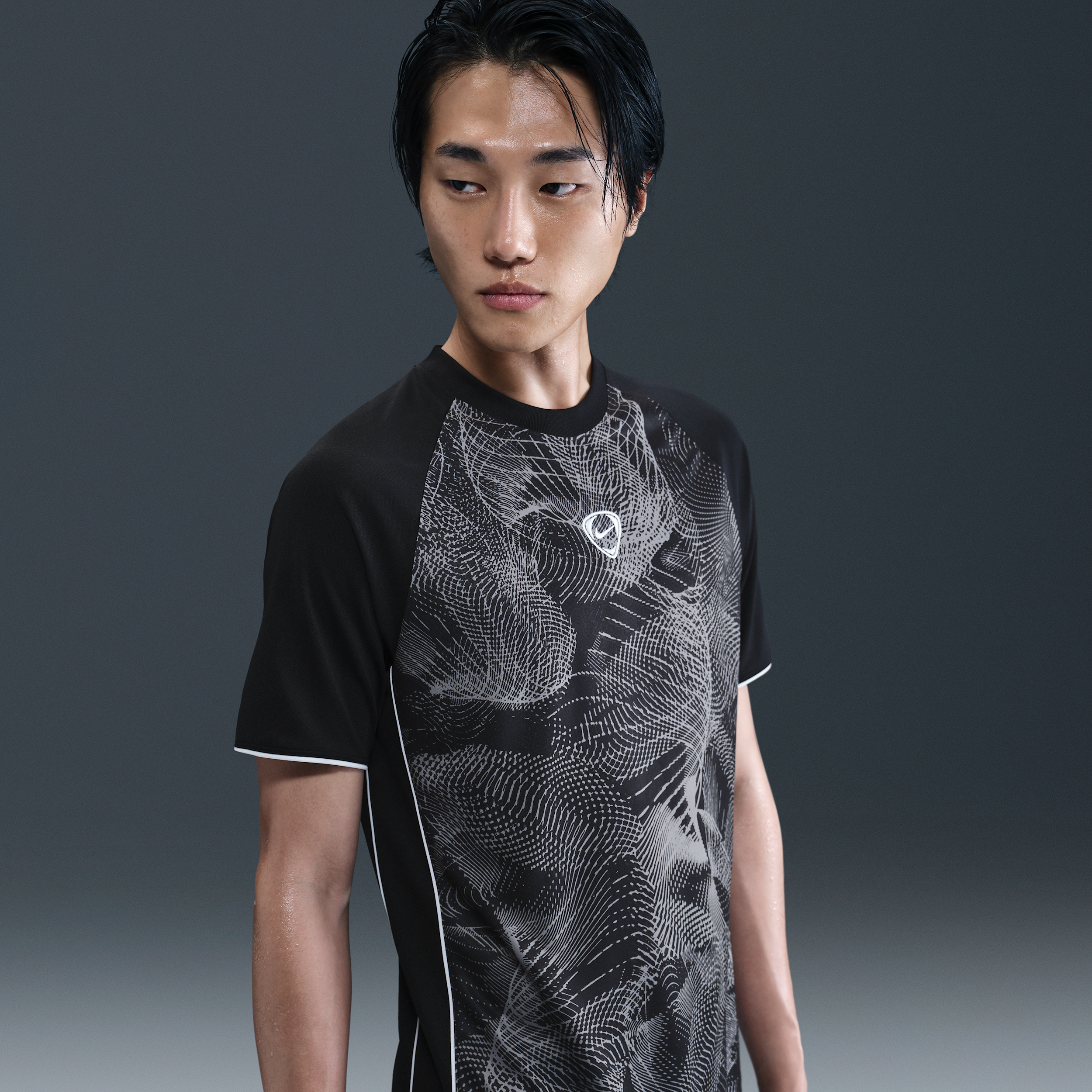Kortærmet Nike Academy+ Dri-FIT-fodboldtrøje til mænd - grå