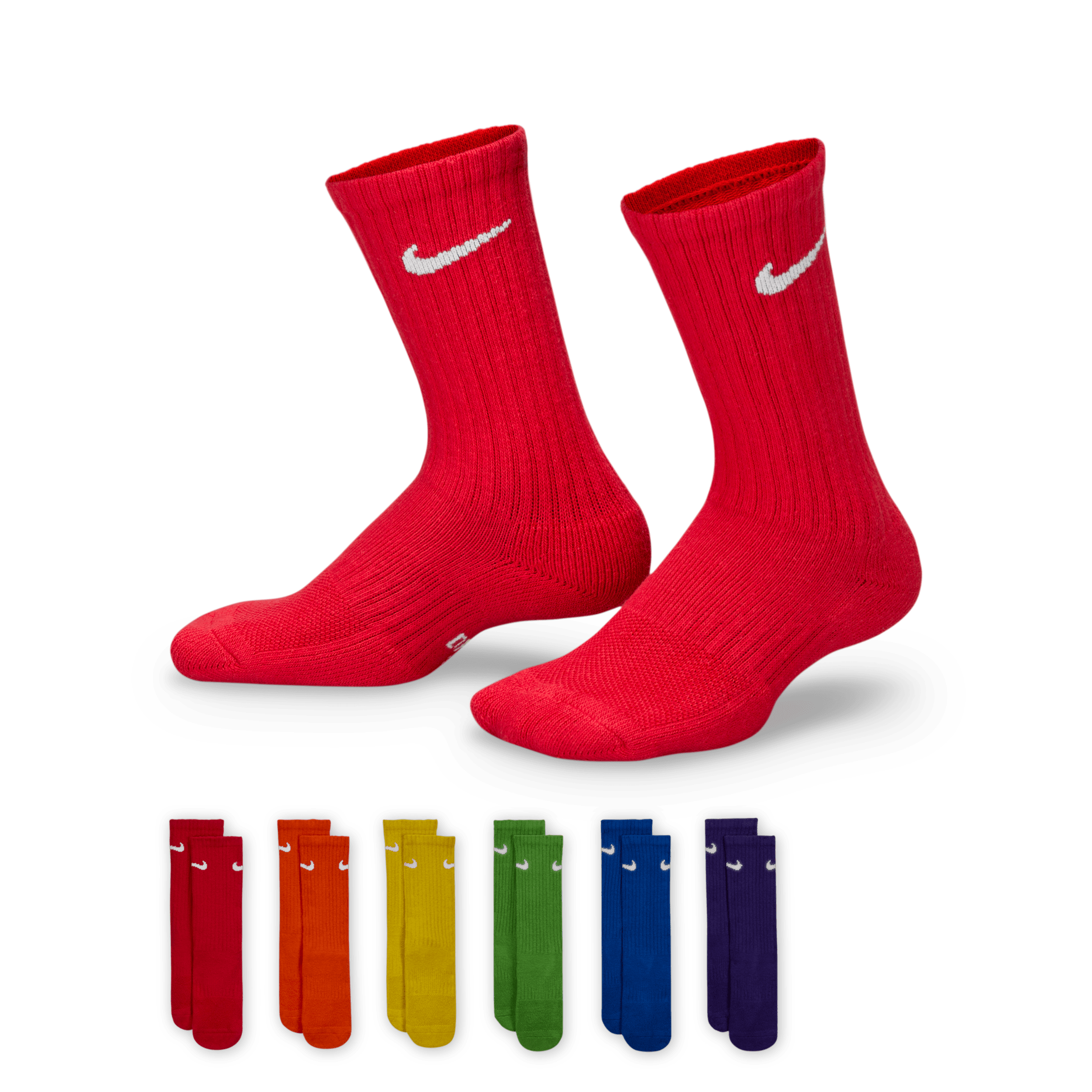 Nike Performance Cushioned Crew Kids' Training Socks (6 Pair) - Multi-Colour