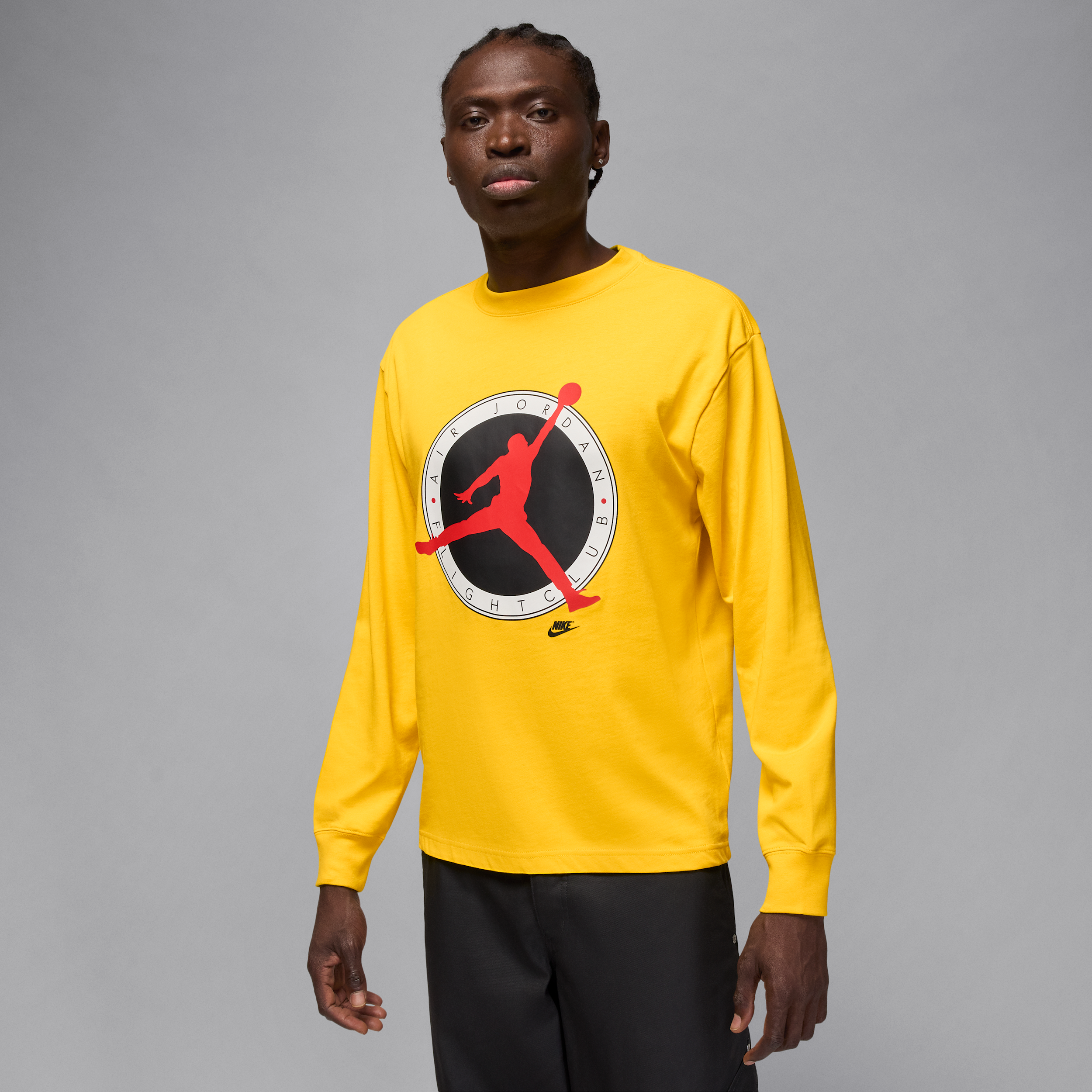 T-shirt a manica lunga Jordan Flight Club – Uomo - Giallo