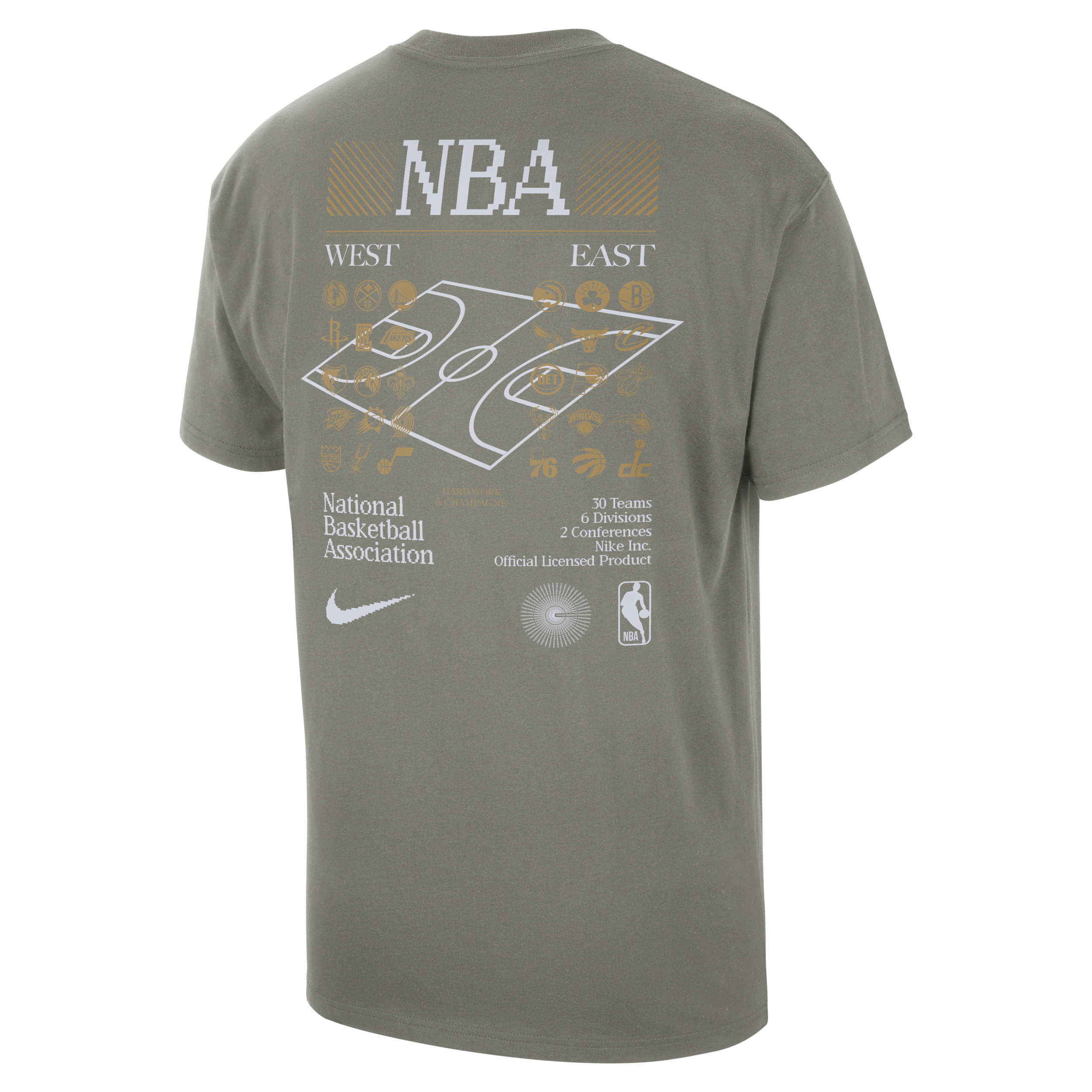 Nike Team 31 Max90 NBA T-shirt voor heren Grijs