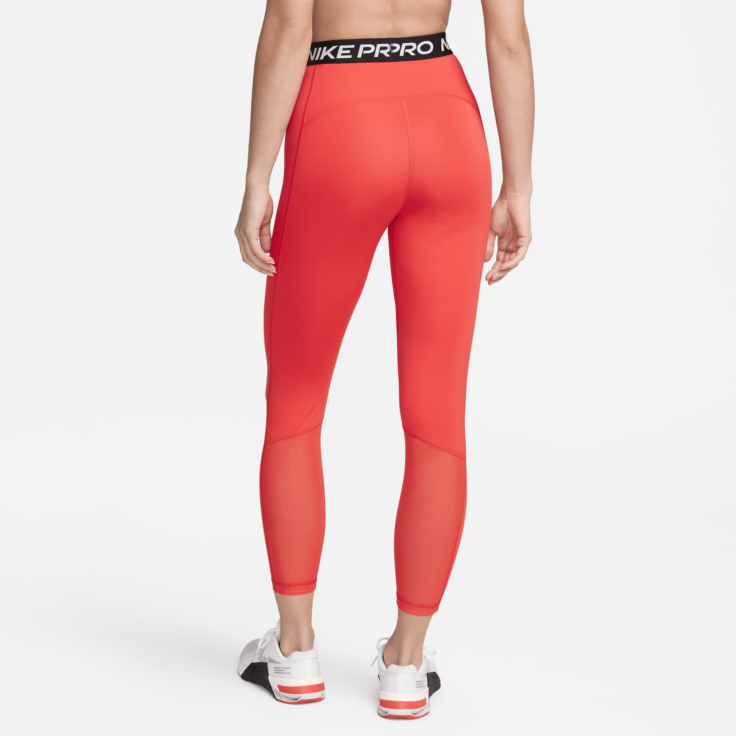 Nike Pro 7 8-legging met hoge taille en mesh vlakken voor dames Rood