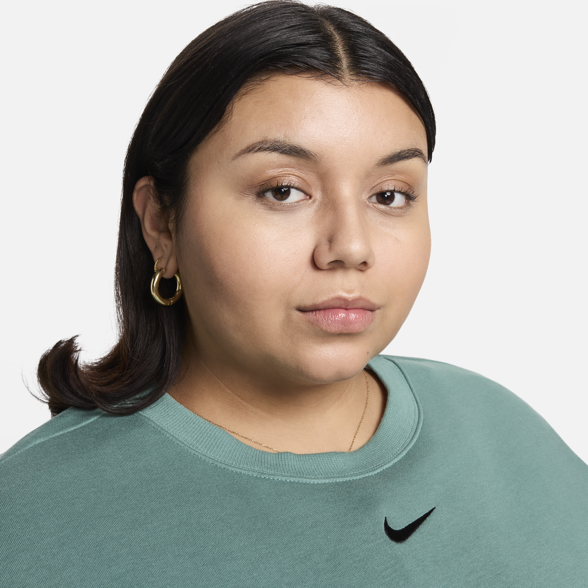 Nike Sportswear Phoenix Fleece oversized sweatshirt van fleece met ronde hals voor dames (Plus Size) Groen