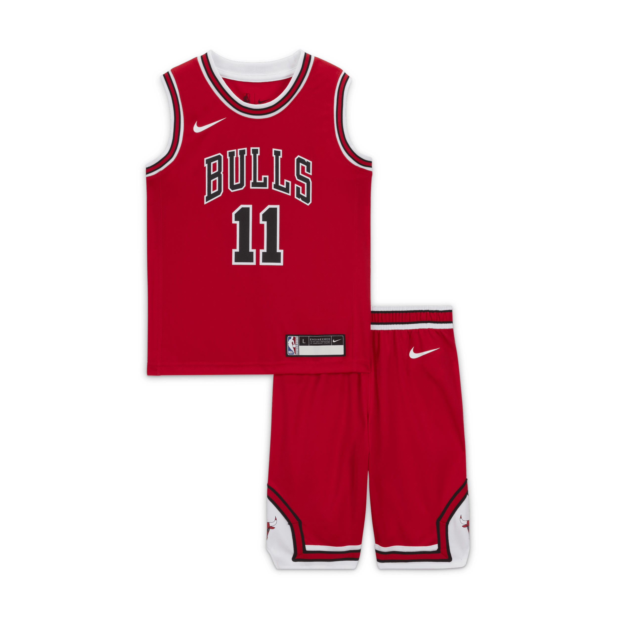 Nike DeMar DeRozan Chicago Bulls Icon Edition boxset met NBA-jersey en -shorts voor jongens Rood