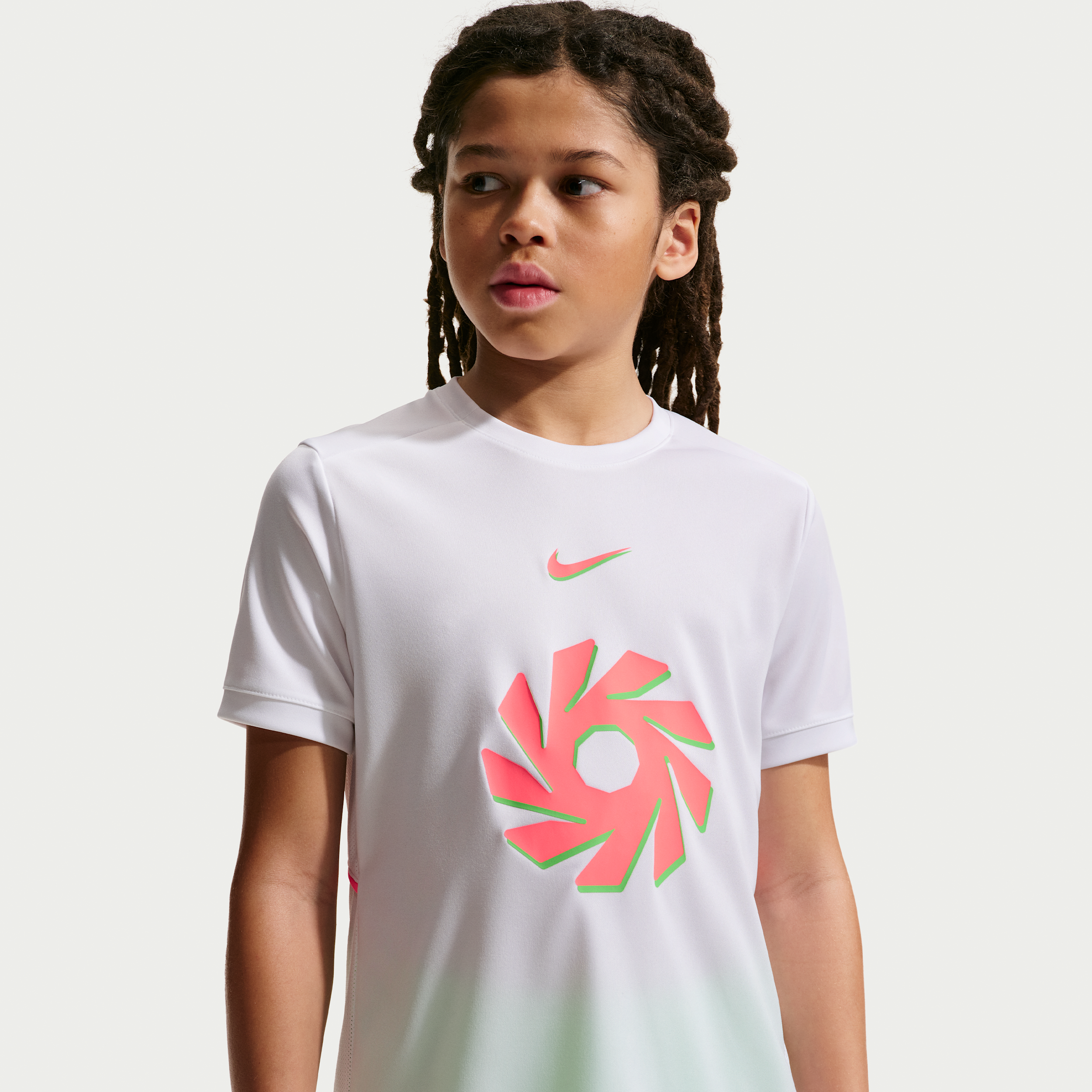 Erling Haaland Academy Nike Dri-FIT-fodboldtrøje til større børn - hvid