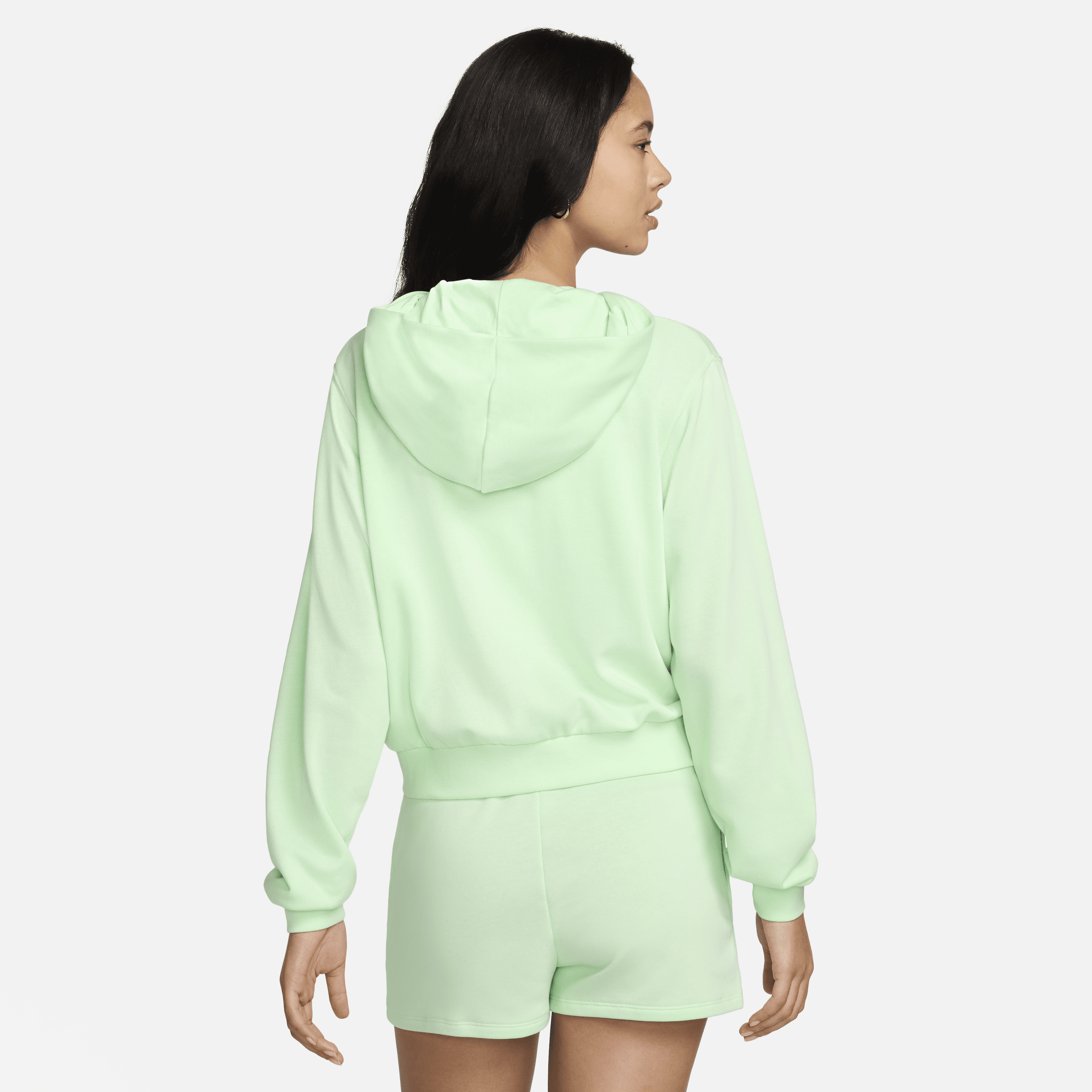 Sweat à capuche en molleton à zip et coupe ample Nike Sportswear Chill Terry pour femme - Vert