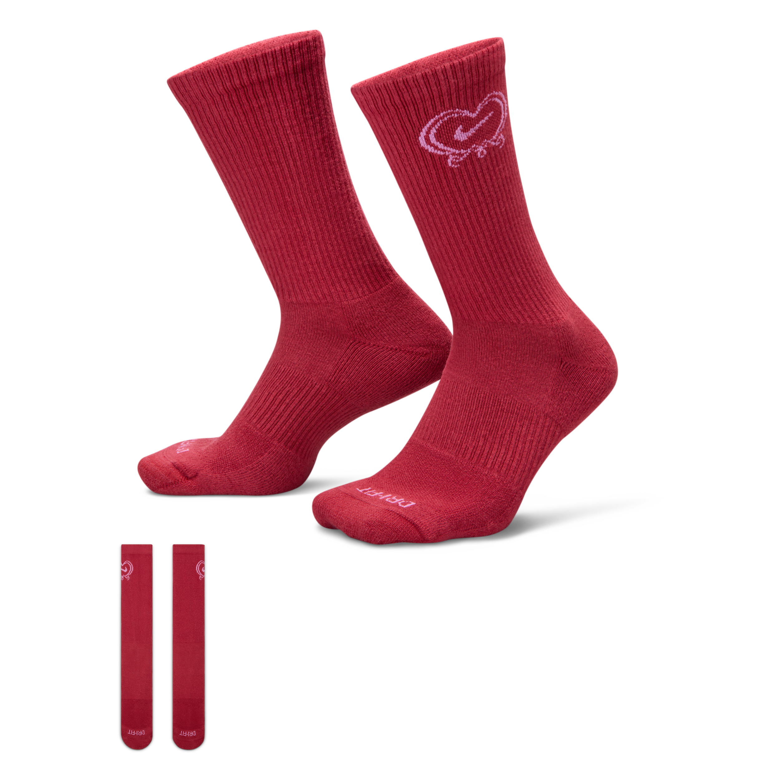 Calze di media lunghezza ammortizzate Nike Everyday Plus (1 paio) - Rosso