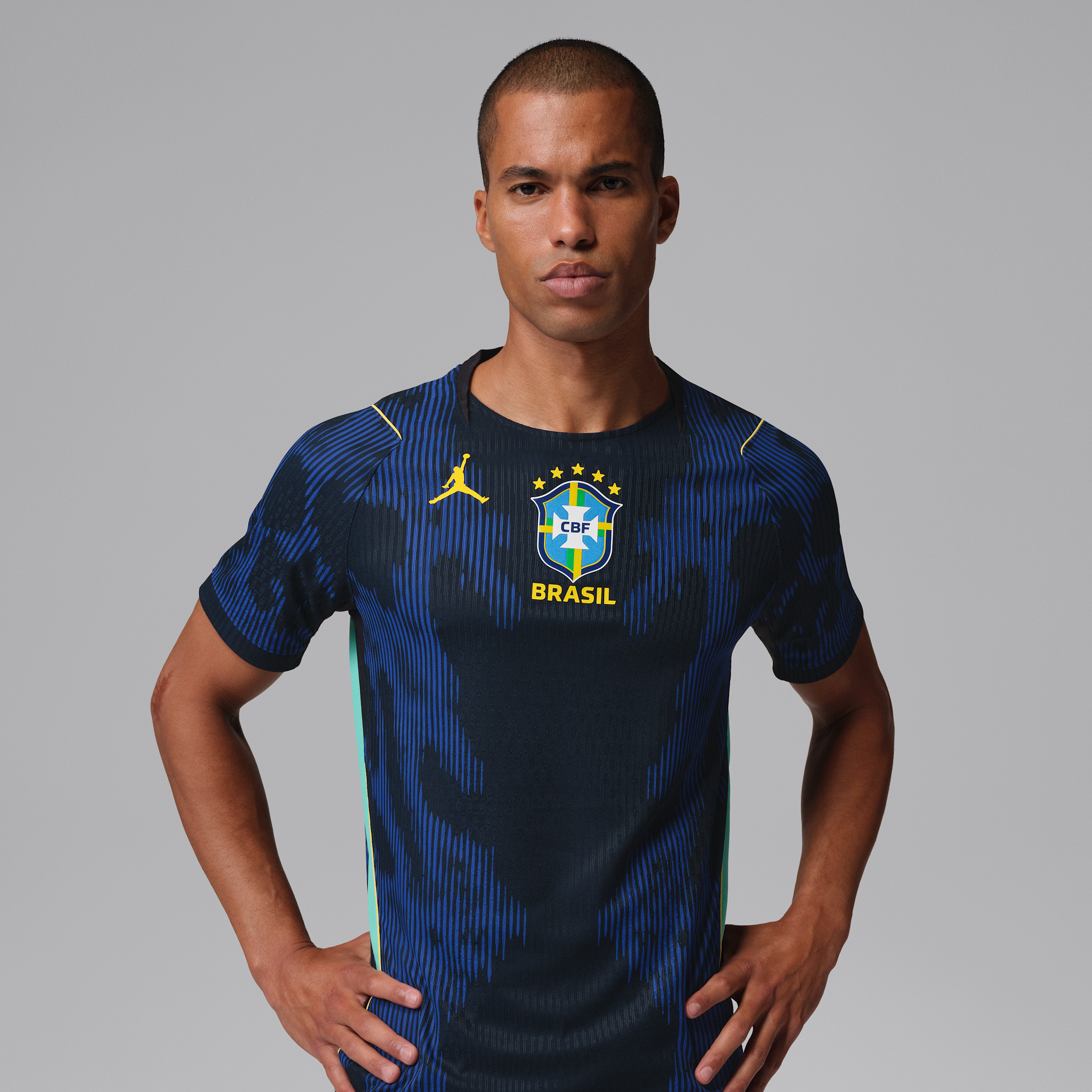 Brasilien 2026 Match Away Jordan Aero-FIT Authentic-fodboldtrøje til mænd - blå