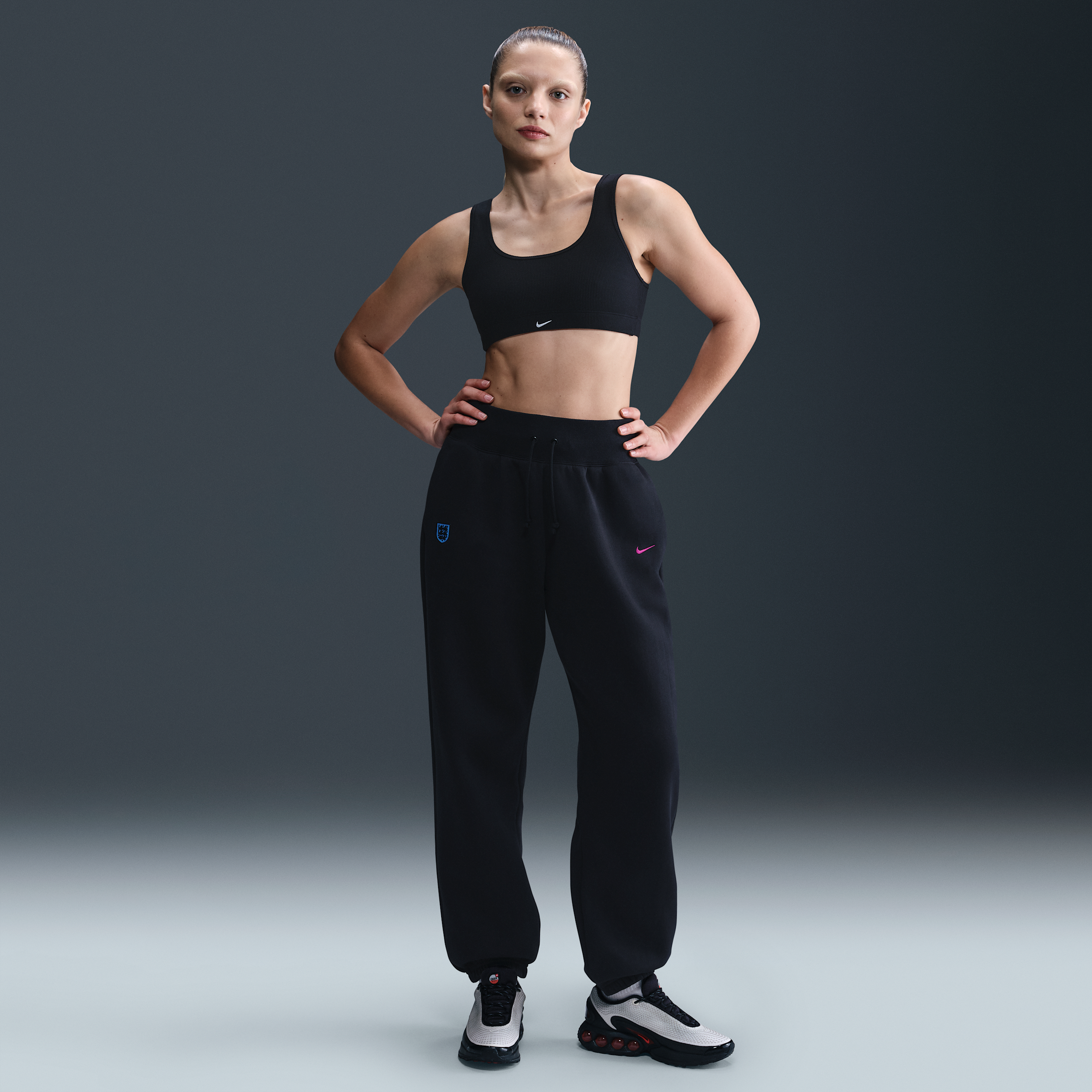 England Phoenix Fleece Womens Nike Football High-Waisted Oversized Pants - Black - Cotton/Polyester