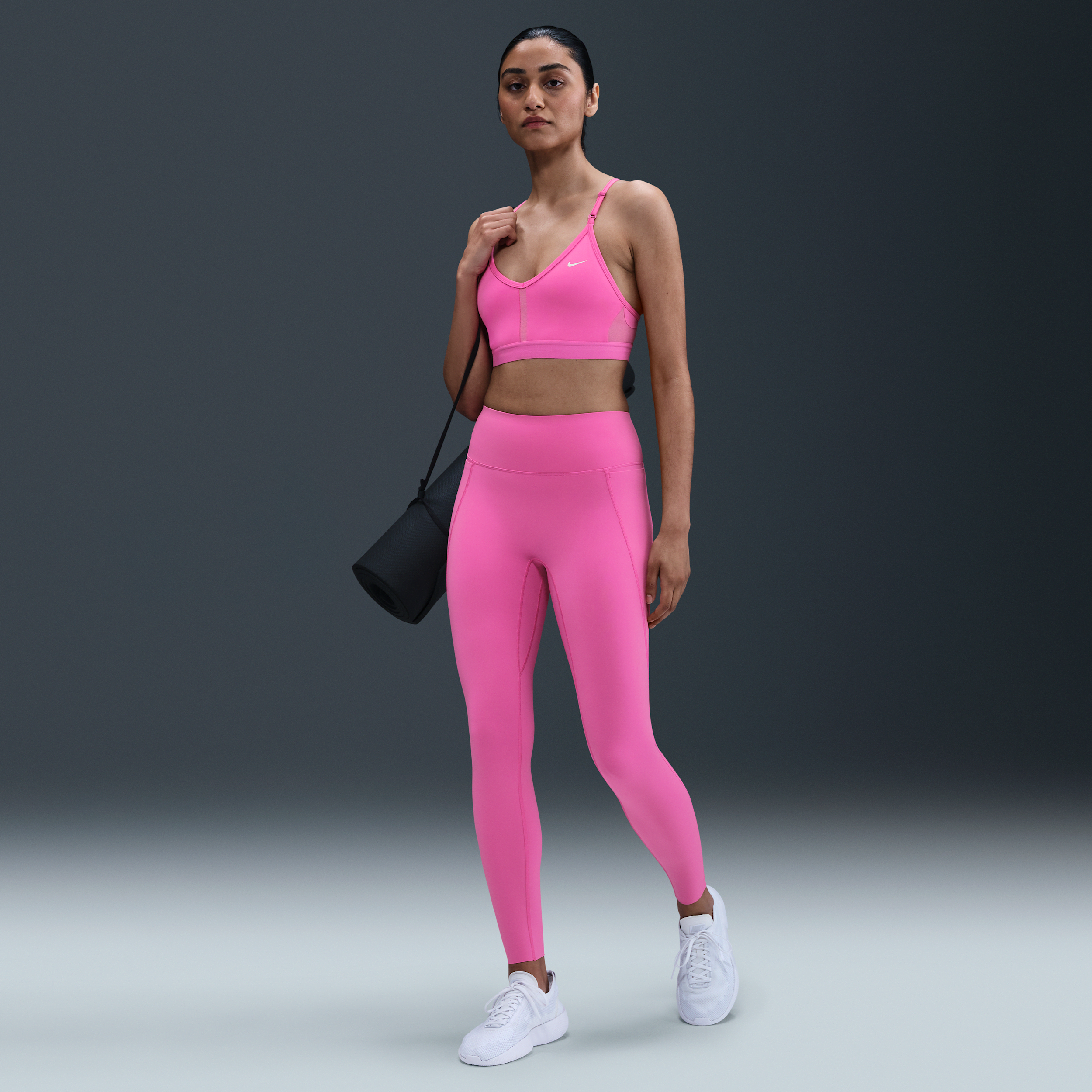 Thumbnail - Nike Universa Leggings in voller Länge mit hohem Bund und ohne Frontnaht (Damen) - Pink