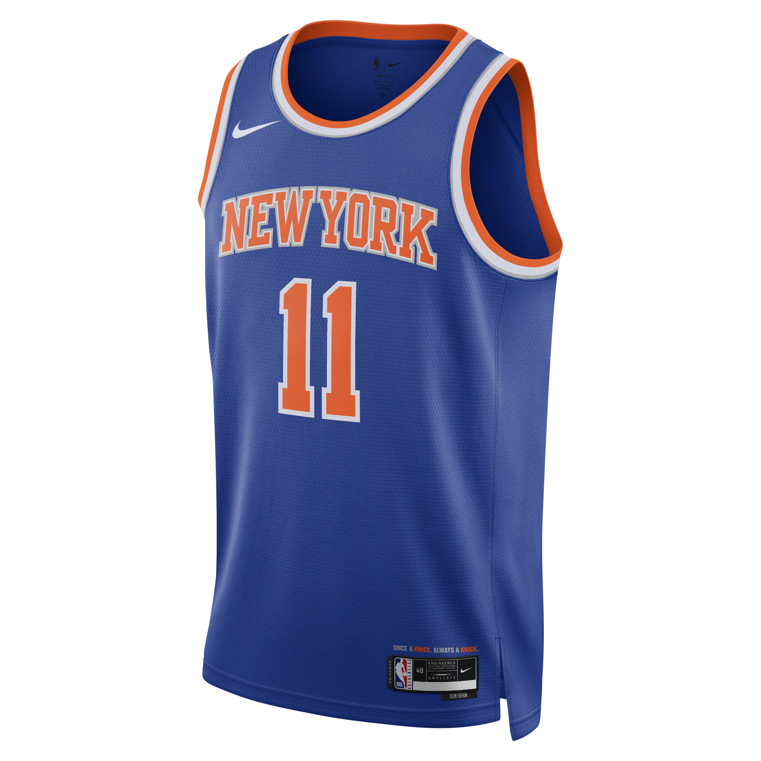 New York Knicks Icon Edition 2022/23 Men's Nike Dri-FIT NBA Swingman Jersey - Blue - Recycled Polyester - 50% Recycled Polyester