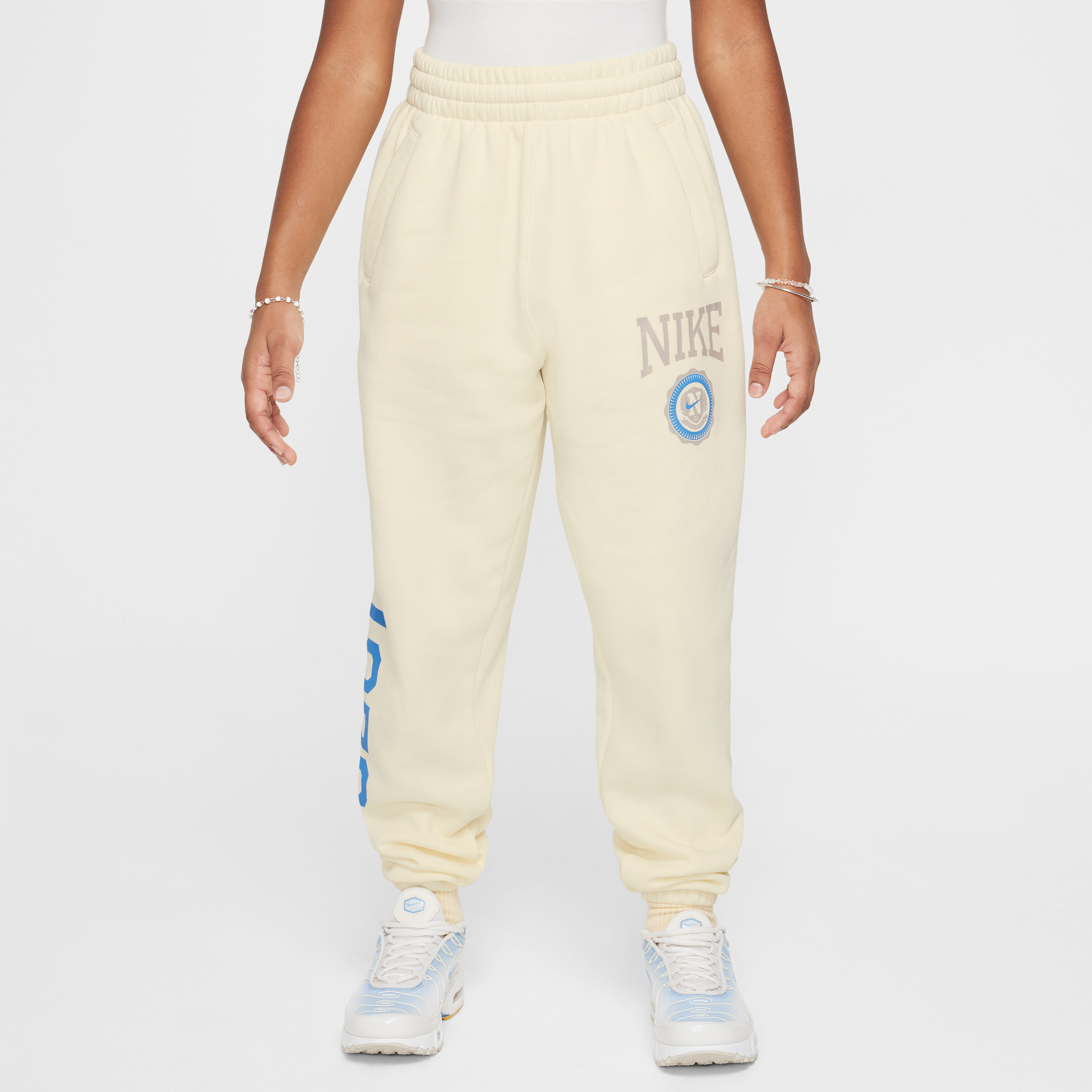 Pantalon ample Nike Sportswear Club Fleece pour fille - Blanc
