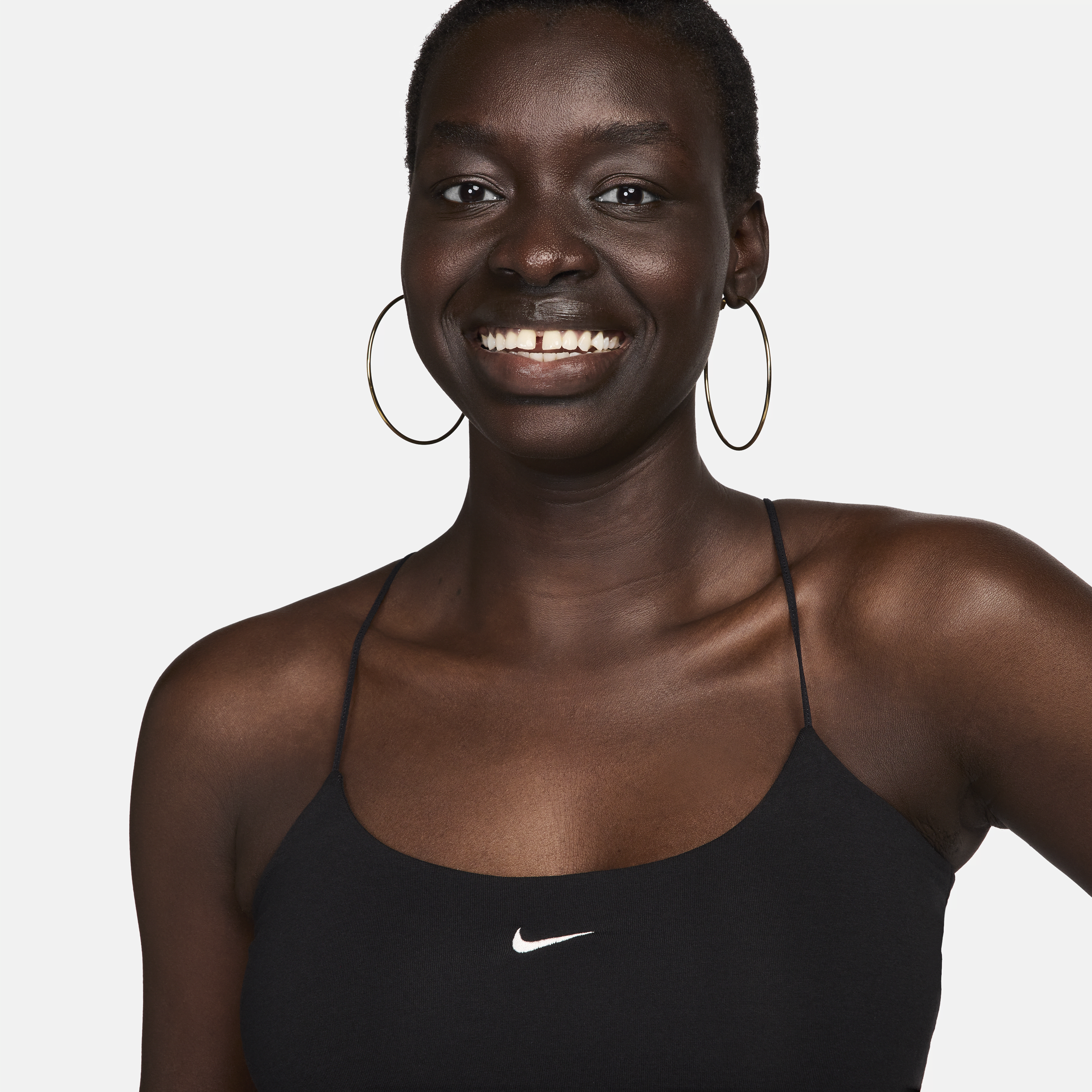 Nike Sportswear Chill Knit aansluitende cami tanktop voor dames Zwart