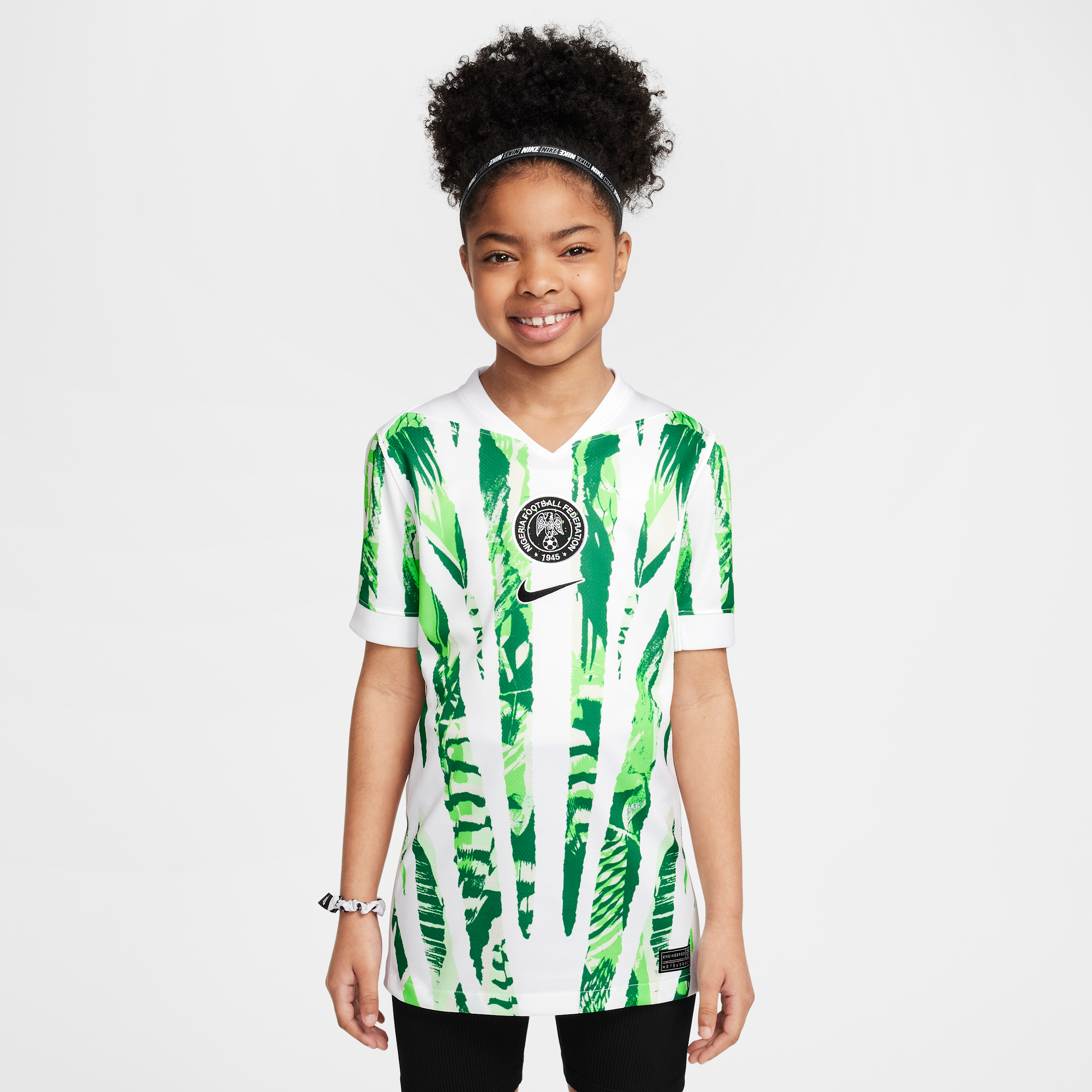 Nigeria 2025 Stadium Away (Womens Team) Older Kids Nike Dri-FIT Football Replica Shirt - White - Polyester