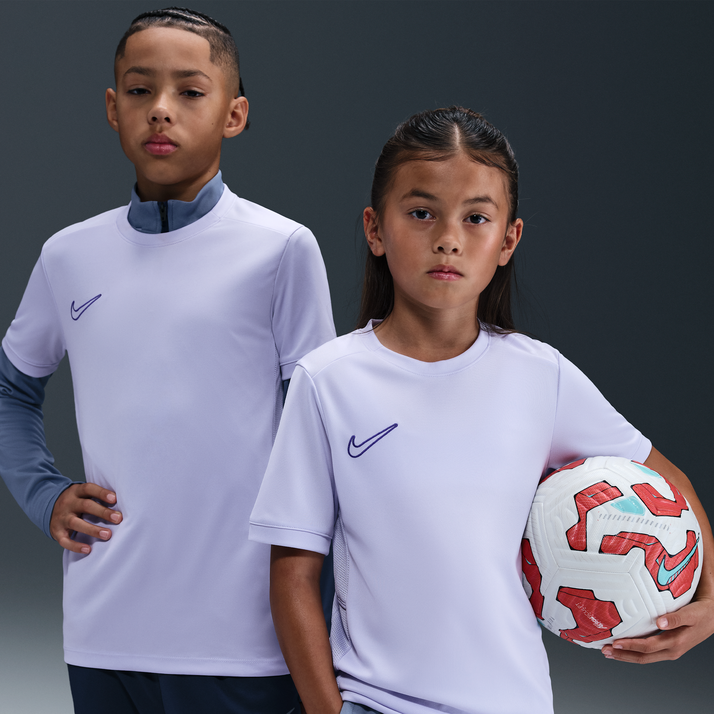 Nike Academy Dri-FIT-fodboldtrøje til større børn - lilla