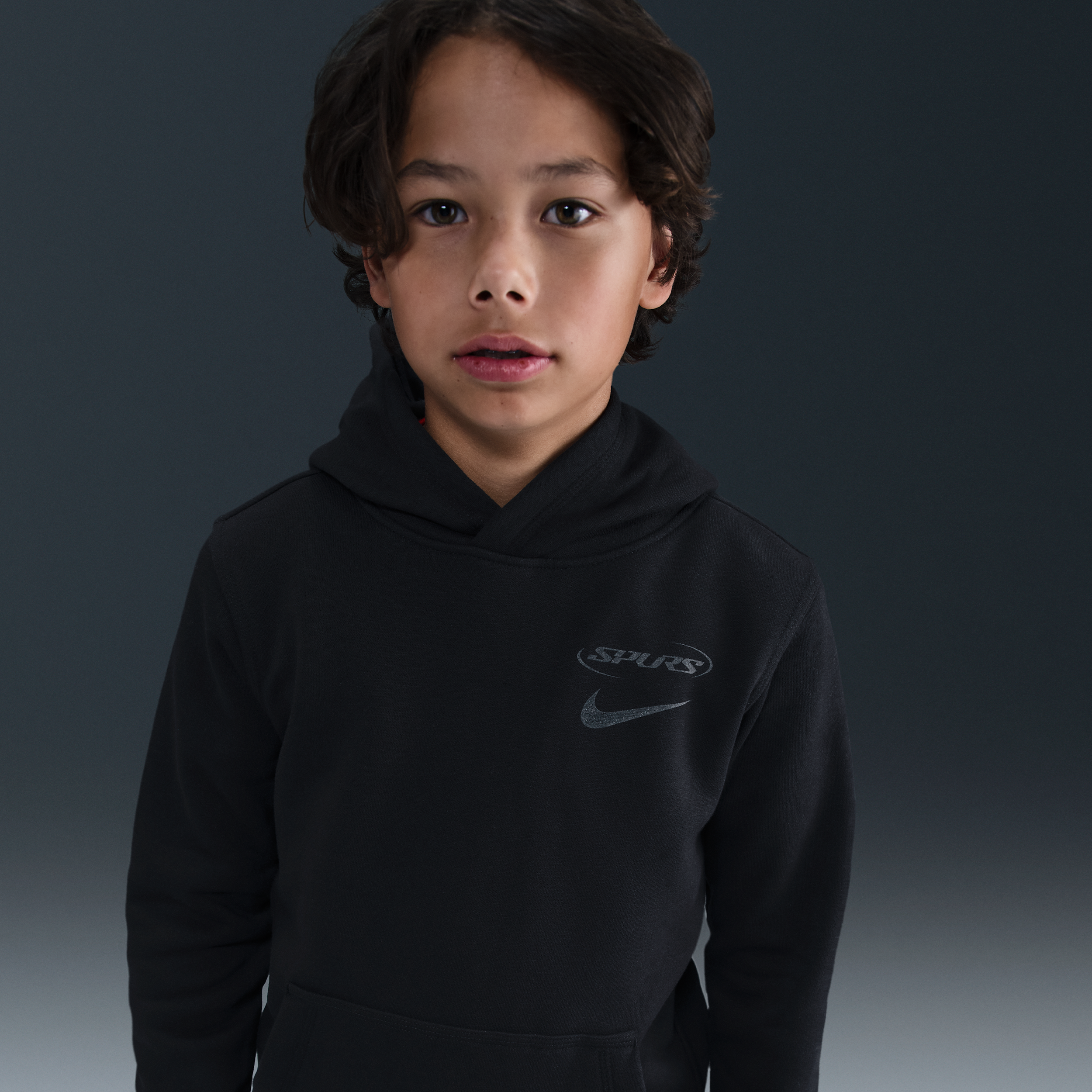 Tottenham Hotspur Club Older Kids (Boys) Nike Football Pullover Hoodie - Black - Cotton/Polyester