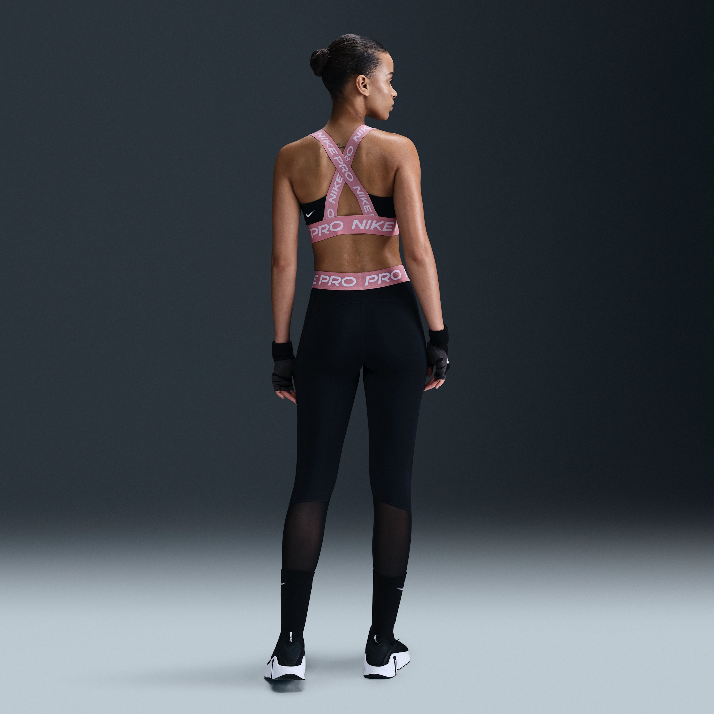 Legging taille mi-haute à empiècements en mesh Nike Pro pour femme - Noir