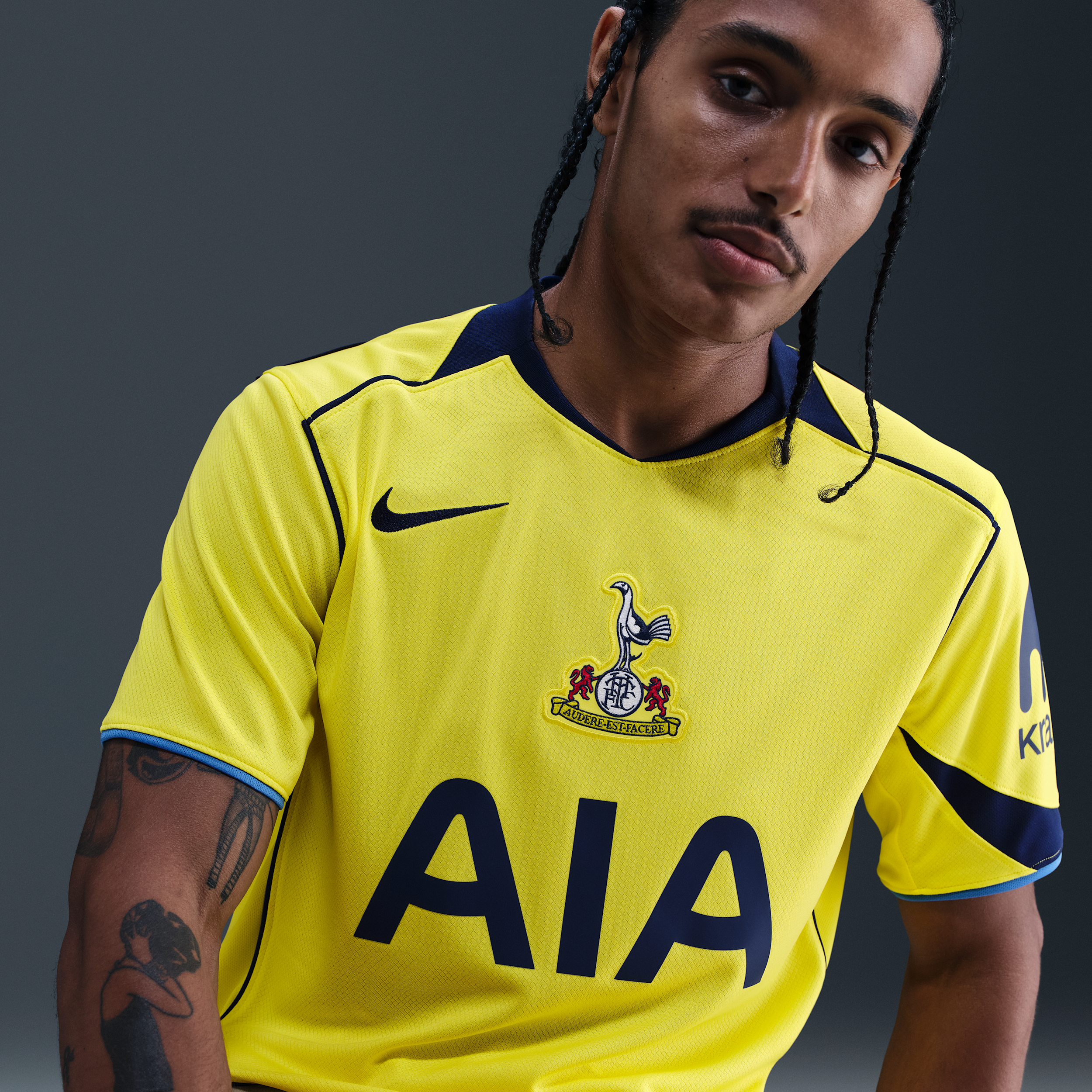 Thumbnail - Tottenham Hotspur 2025/26 Stadium Third Nike Dri-FIT Total 90 Replika-Fußballtrikot (Herren) - Gelb