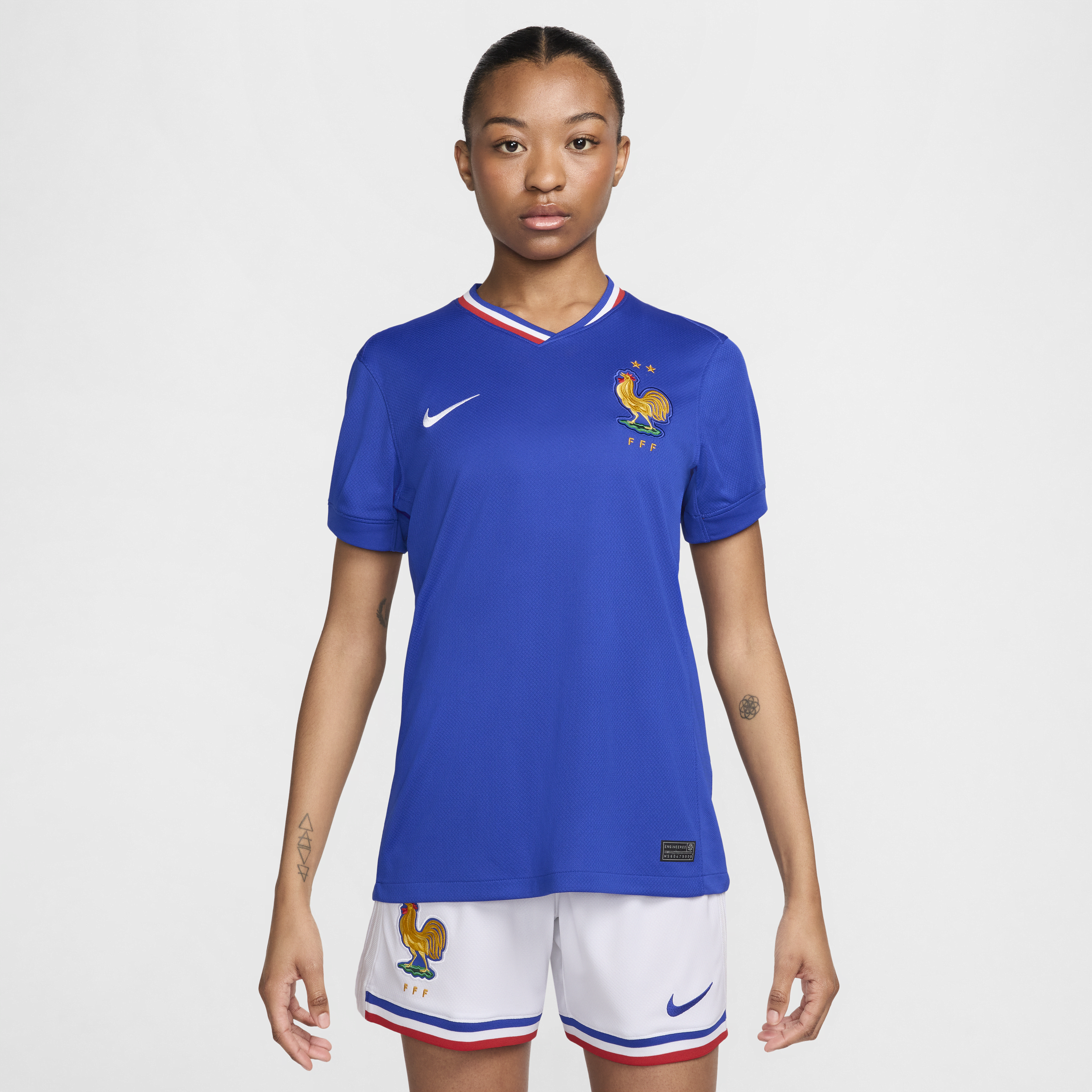 Nike FFF (vrouwenelftal) 2024 25 Stadium Thuis Dri-FIT Replica voetbalshirt voor dames Blauw